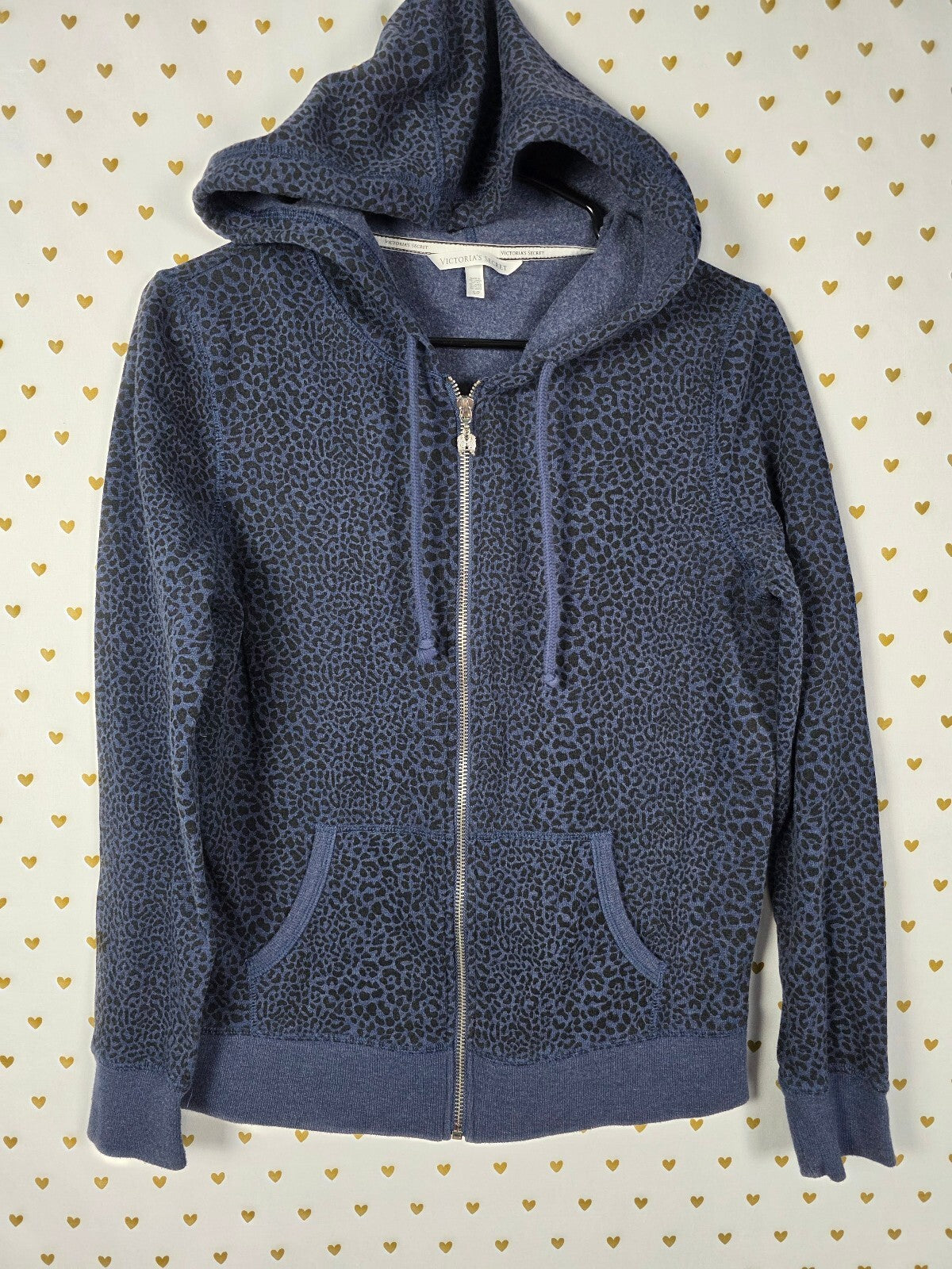 Victorias Secret Pink ANGELS WINGS Cheetah Spot Leopard Hoodie Jacket SMALL