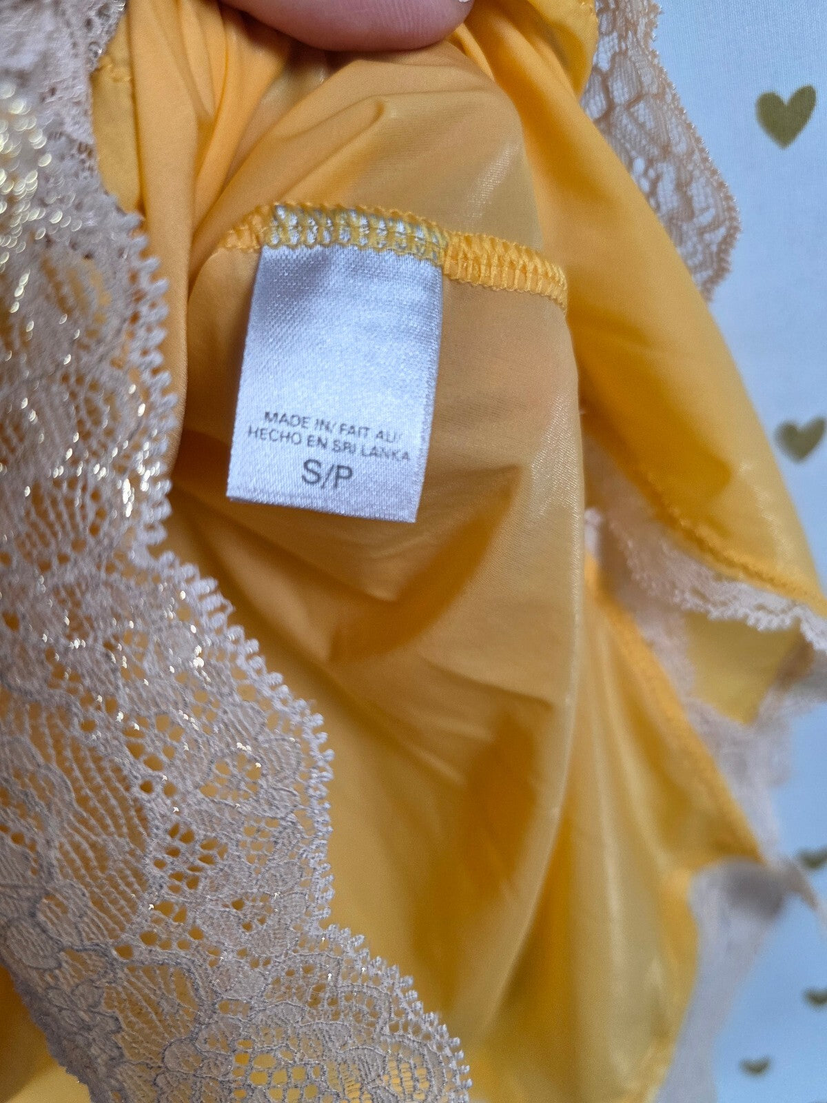 Victorias Secret Bright Yellow Stretch Slip Dress NIghtie Lingerie Small