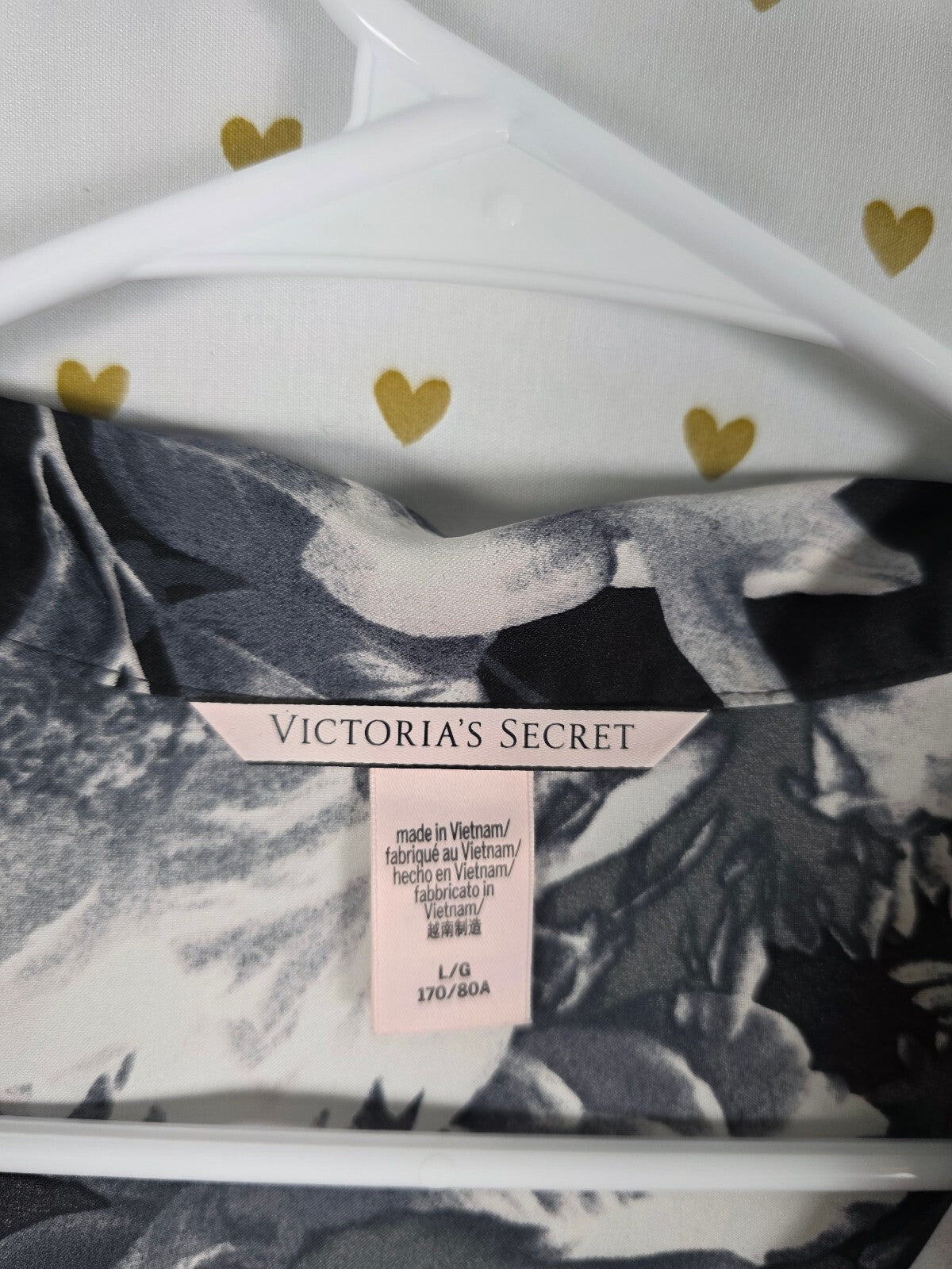Victorias Secret Satin Silky Button Down Sleep Dress Shirt Pajama Nightgown L