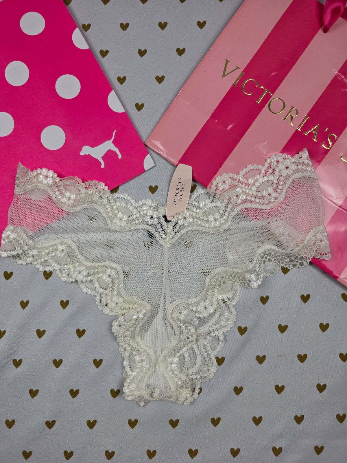 Victorias Secret Sexy Little Things Cheeky Sheer Lace panties NEW NWT Med
