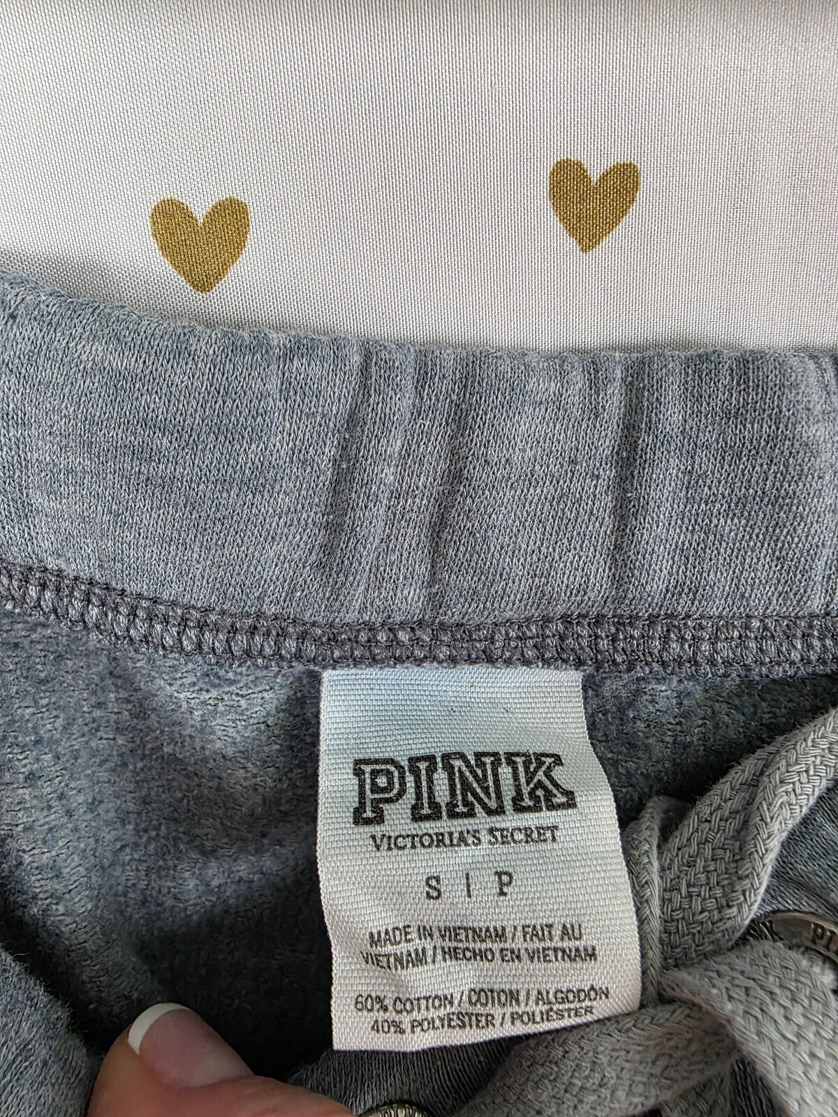 Victorias Secret PINK Diaper Butt Boyfriend Logo Sweats Flare Grey Small