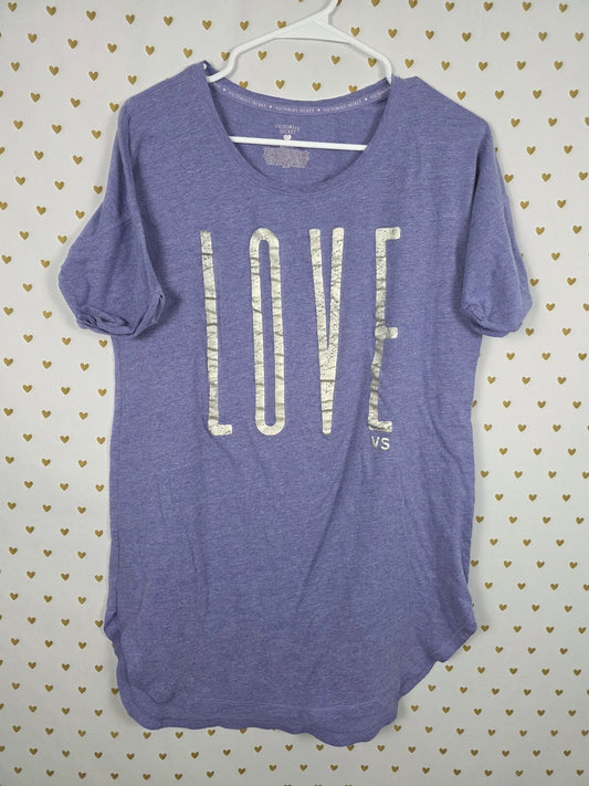 Victorias Secret Purple Soft LOVE Logo Nightgown Sleep Shirt XS