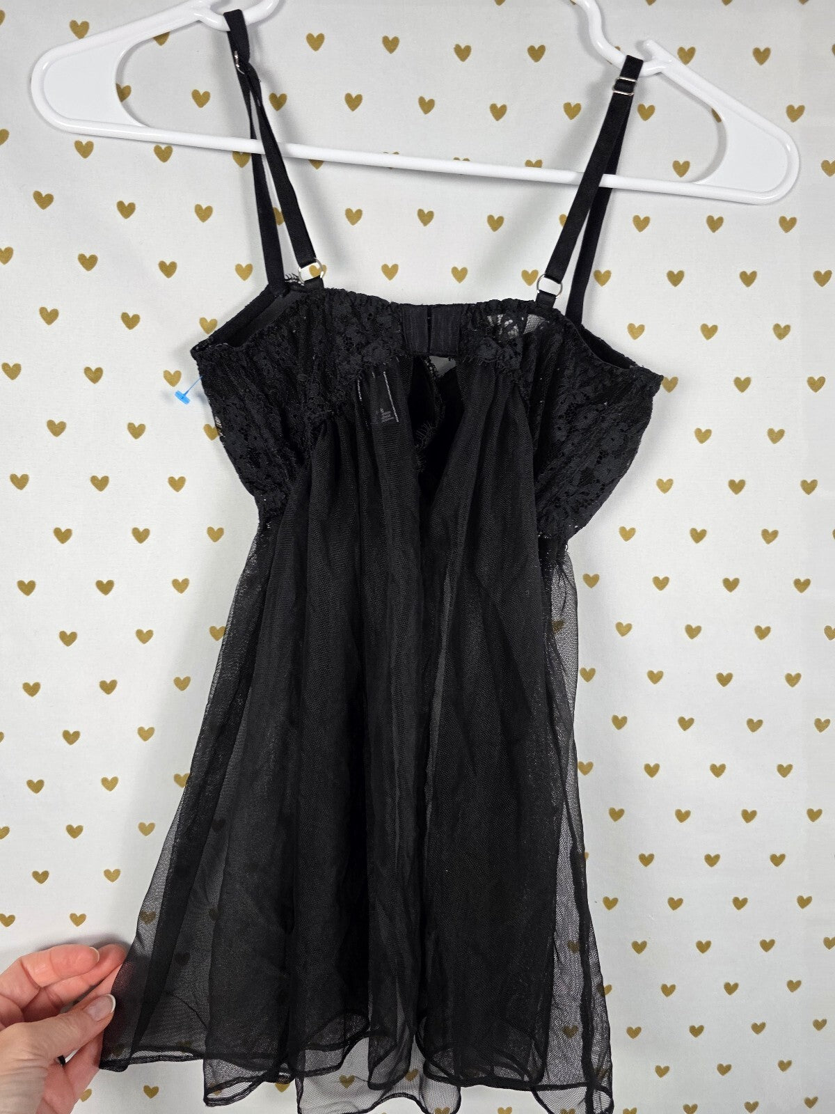 Victorias Secret 34B Push Up Tulle Babydoll Nightie Lingerie