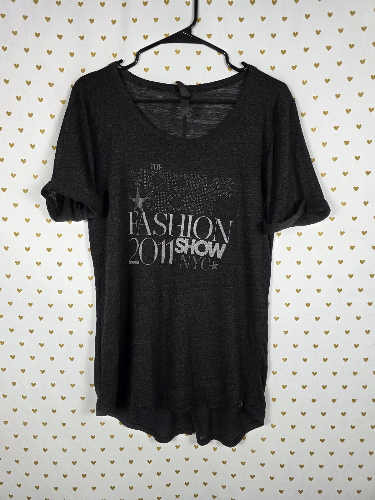 Victoria's Secret 2011 Fashion Show NYC Supermodel Essentials BLING Tee Small
