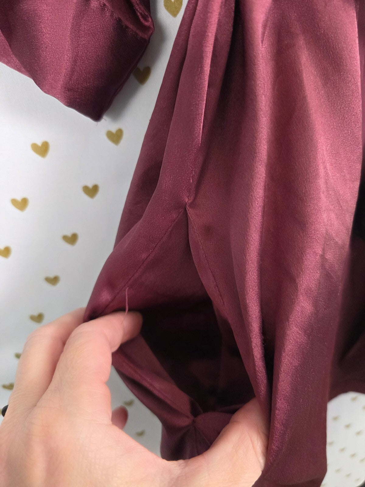 Victorias Secret Satin Silky Robe Maroon Lounge Kimono XS Small