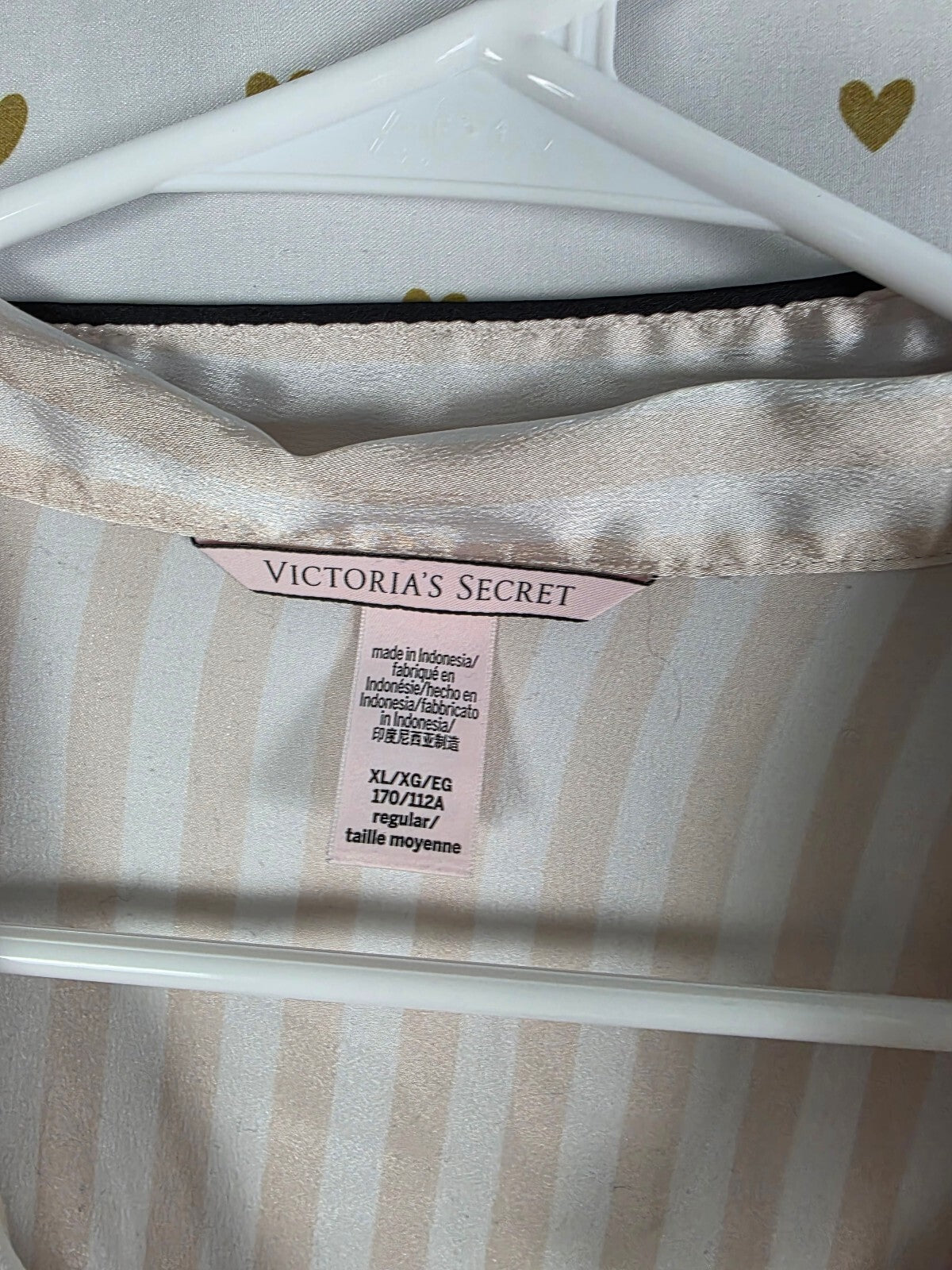 Victorias Secret Striped Iconic Sleep Set Satin Shirt Pants Pajama Set XL