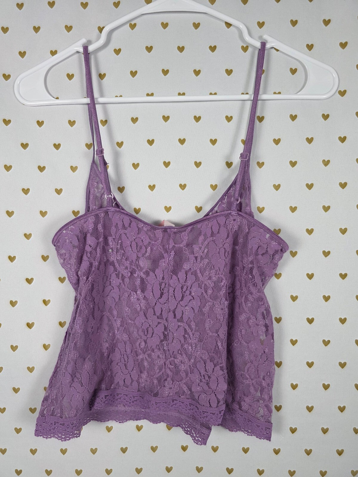 Victorias Secret Vintage Purple Stretch Lace Y2k Tank Top Medium