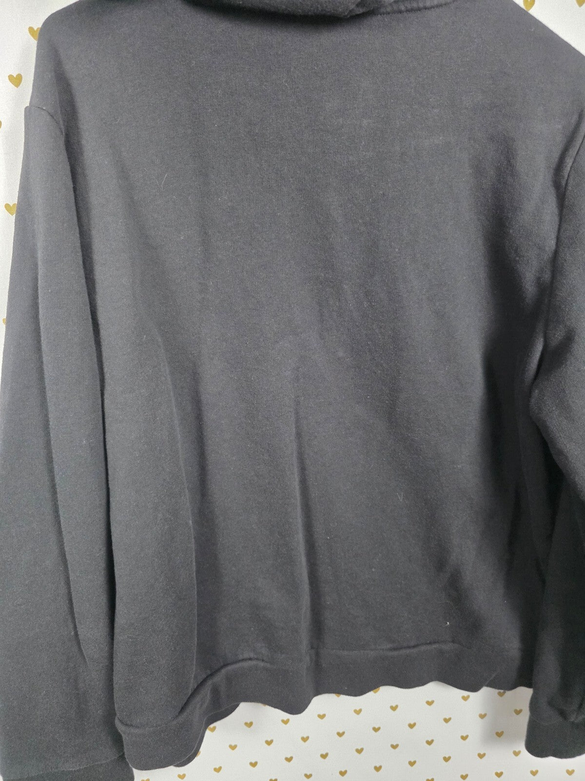 Victorias Secret Pink logo Full Zip Black Hoodie Jacket 2XL XXL