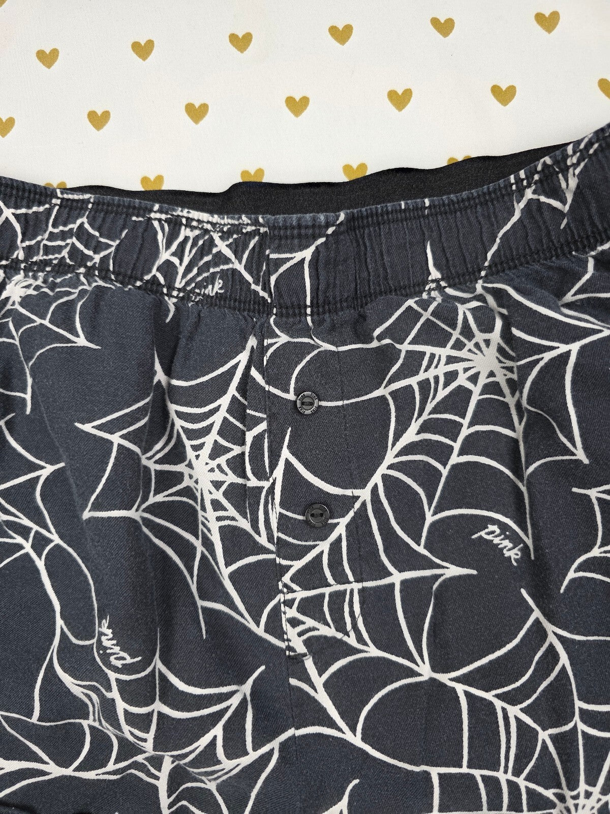 Victorias Secret PINK HALLOWEEN WEB XS SPIDER Sleep Shorts Boxers Pajama Bottoms