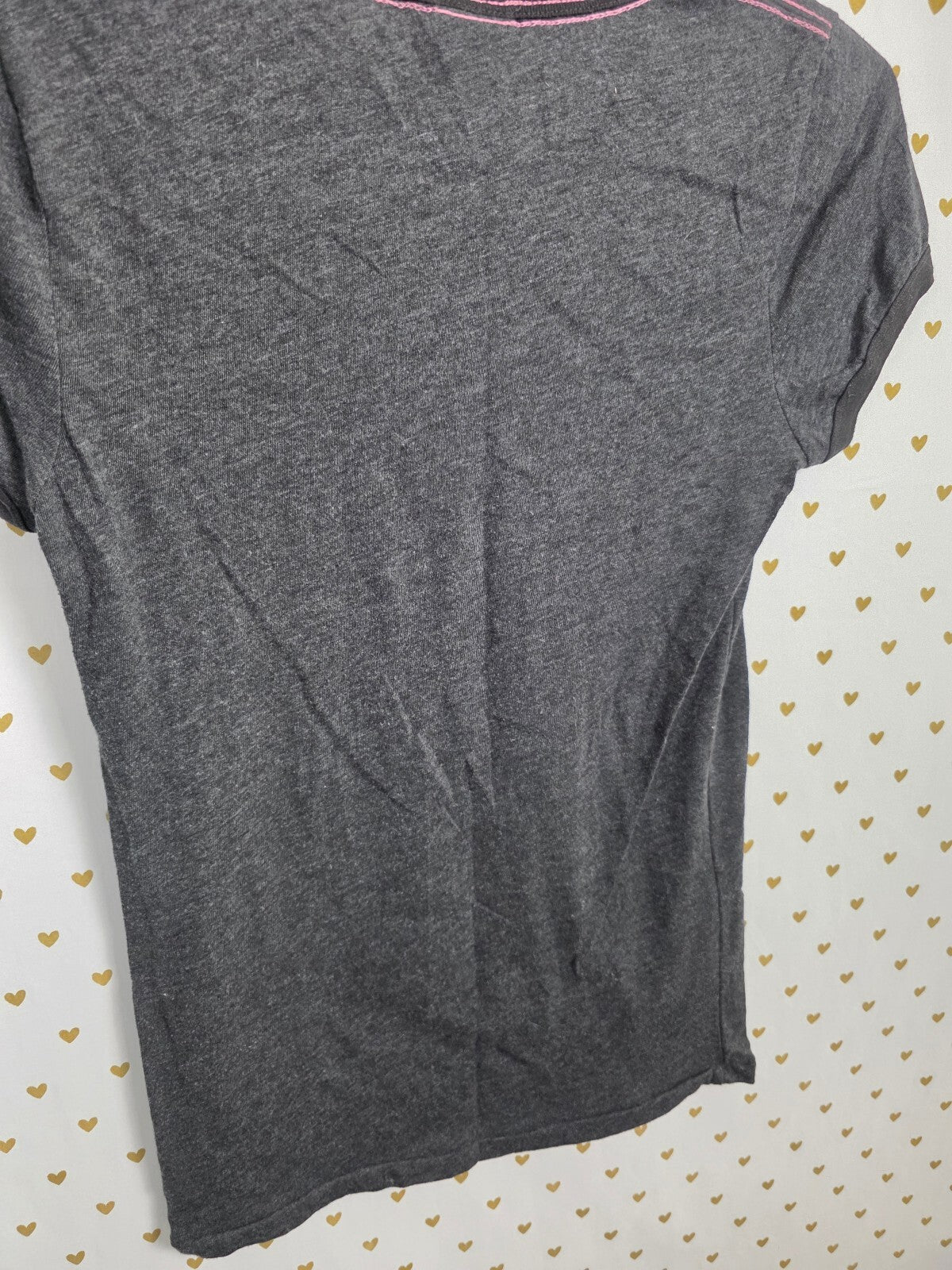 Victorias Secret PINK Gold Bling Glitter Vintage Y2k 86 Crest Tee Shirt Medium