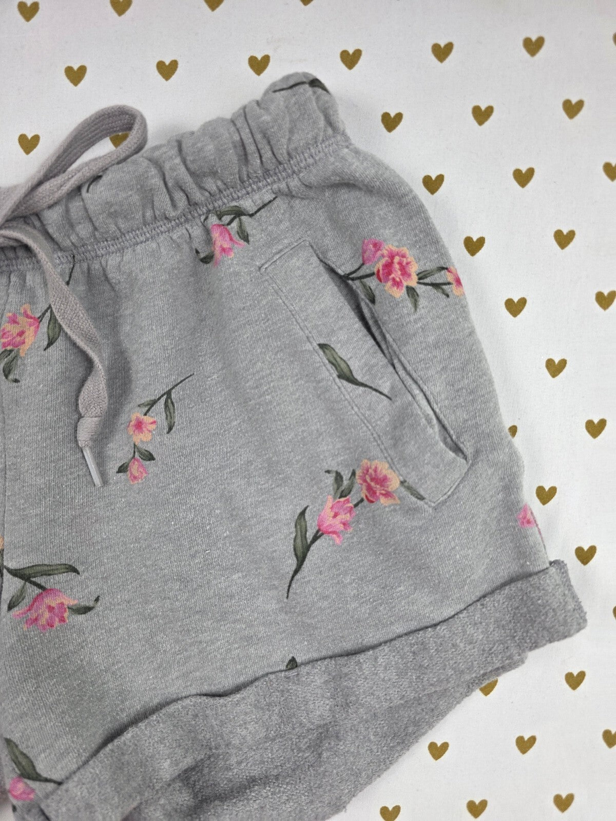 Victorias Secret PINK Floral Logo Sweat Shorts Joggers pockets XS