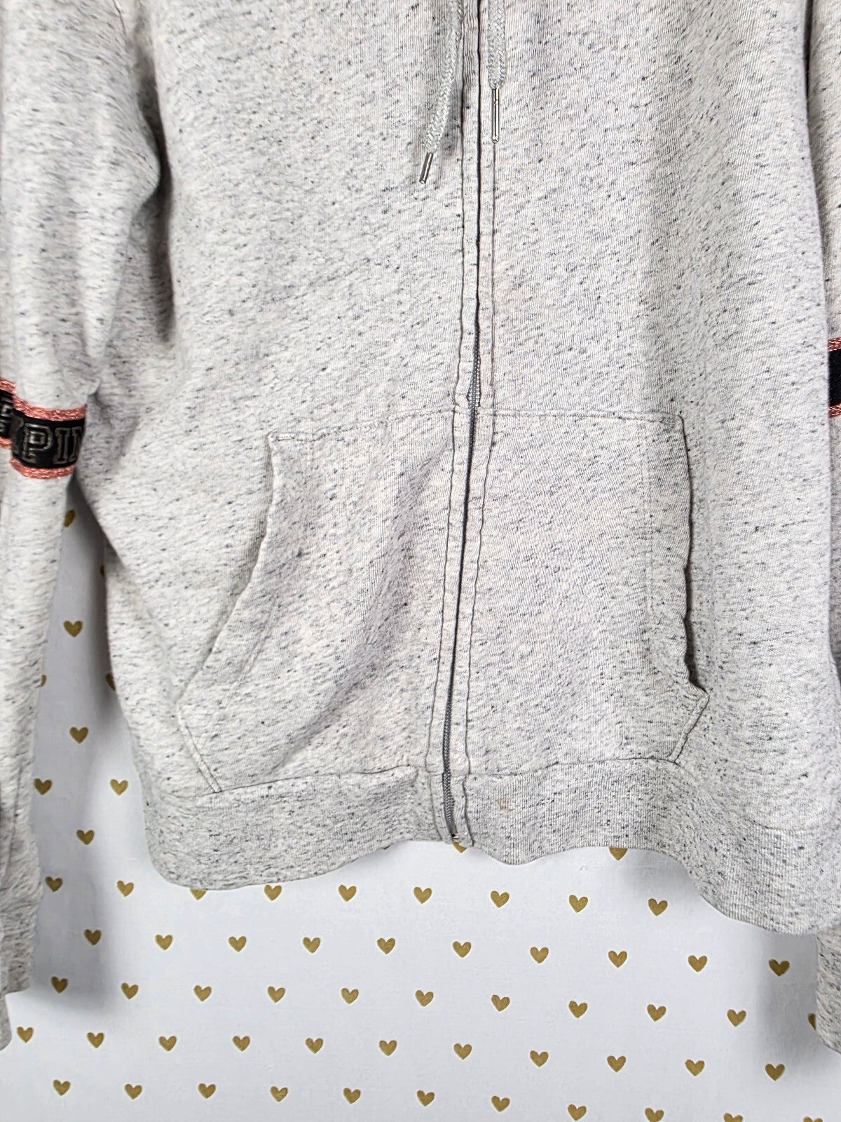 Victorias Secret Pink Rose Gold Bling Hoodie Jacket Coat Sequined Medium
