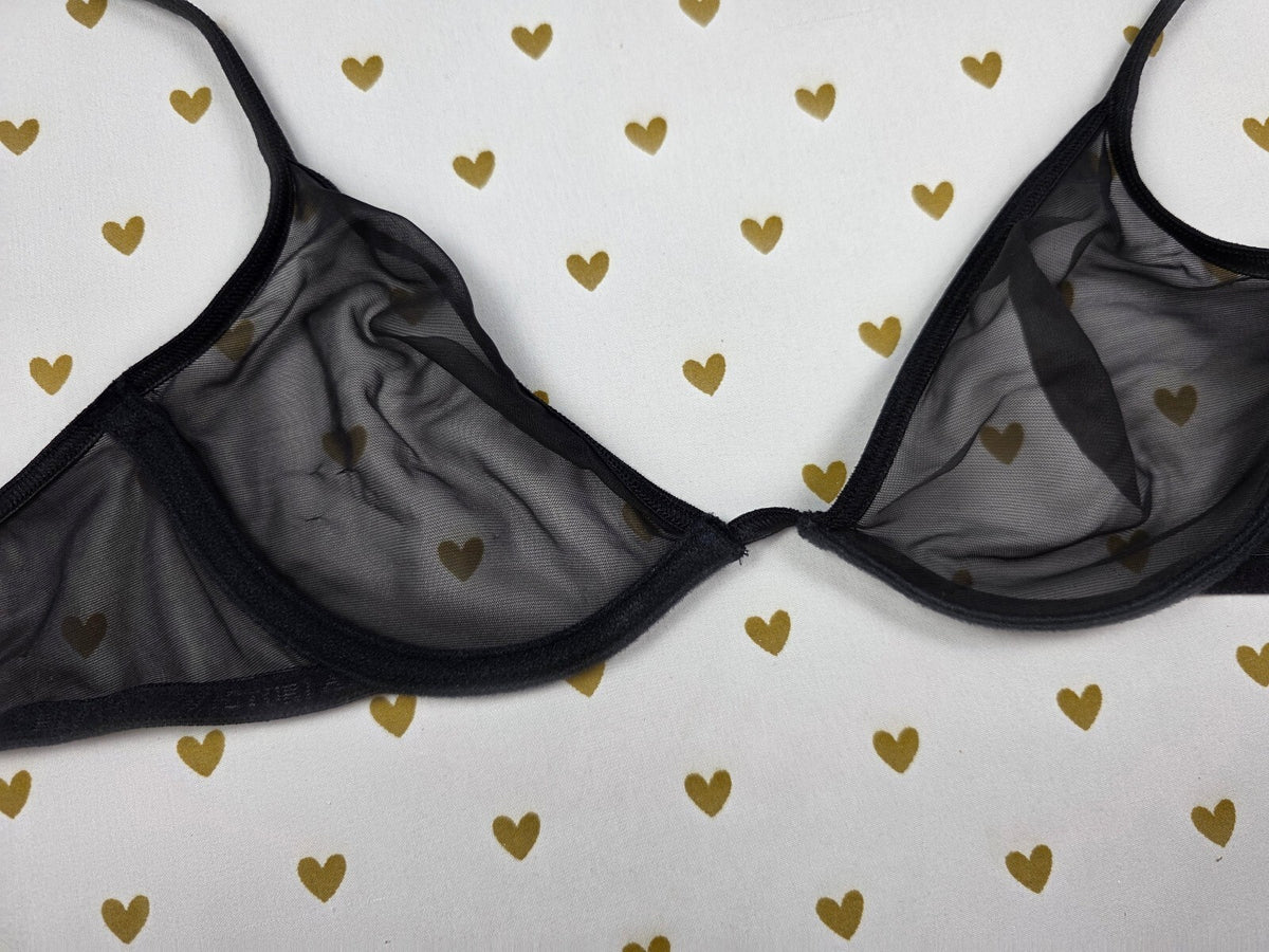 Victorias Secret Vintage Sheer Black Bra 34B Y2k 99 Lounge