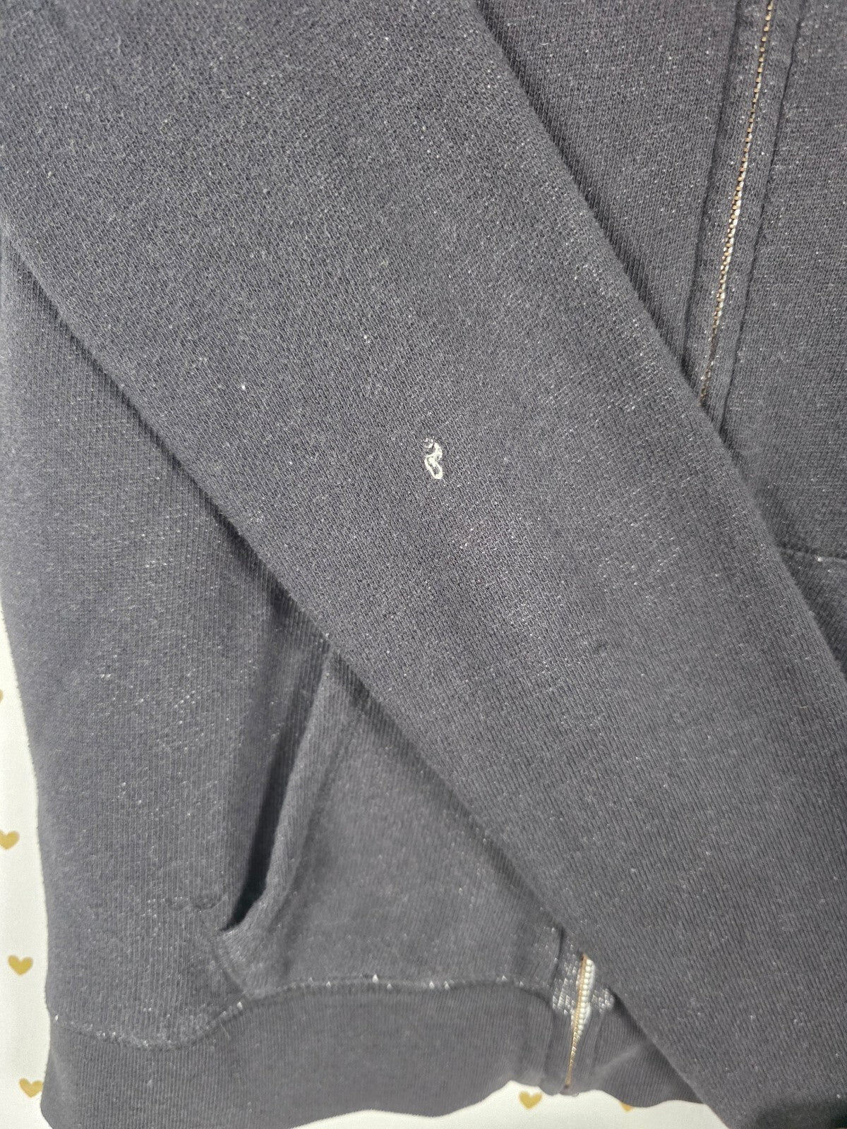 Victorias Secret Pink Full zip LOVE Hoodie Jacket Vintage Black MEDIUM
