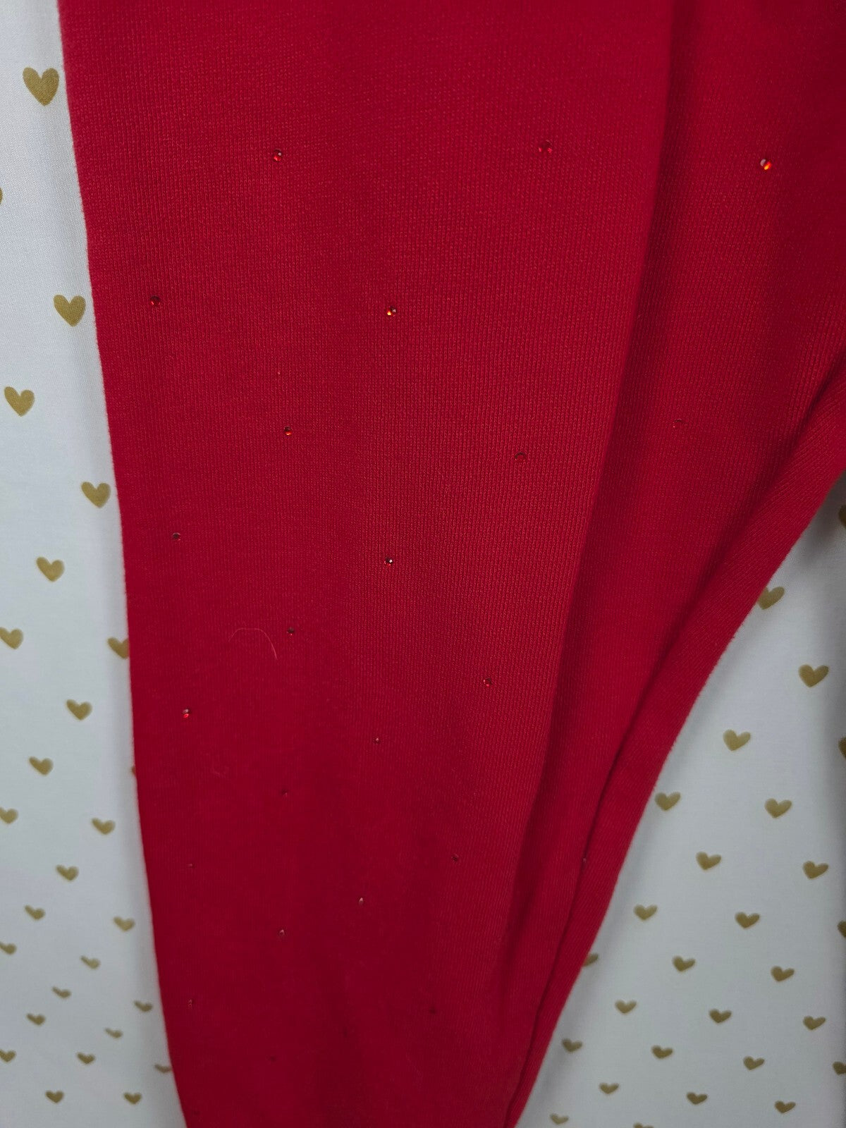 Victorias Secret RED BLING ALL OVER Studded Sweats Sweatpants MEDIUM
