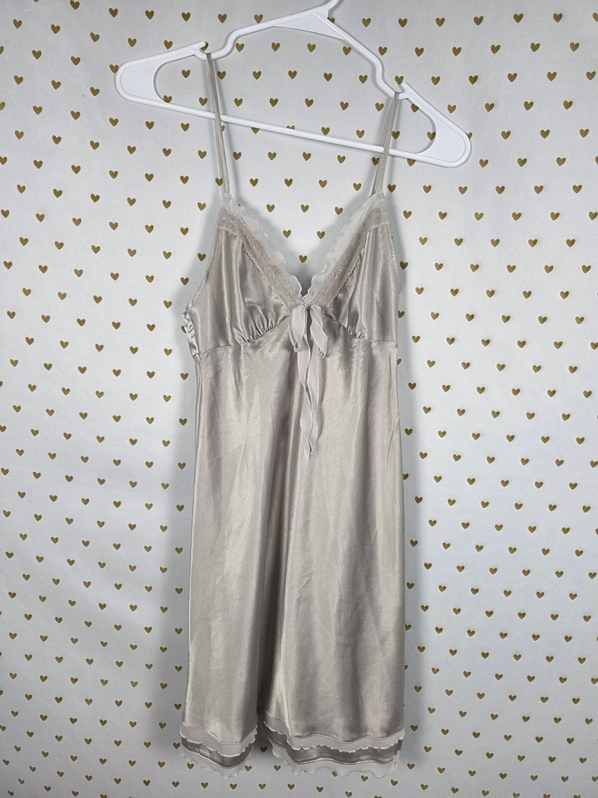 Victorias Secret Ruffled Satin Slip Dress Nightie Sleep Lingerie XS