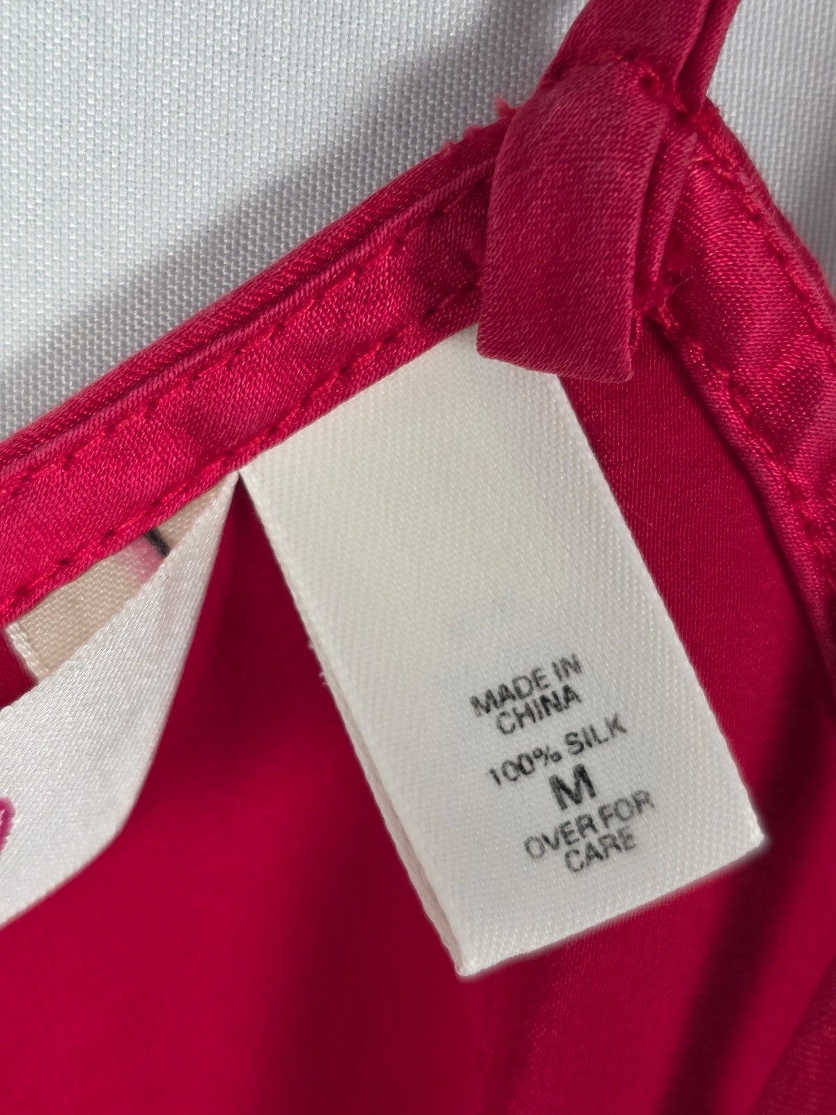 Victorias Secret Red Vintage Heart Label 100% SILK nightie Slip Dress MEDIUM