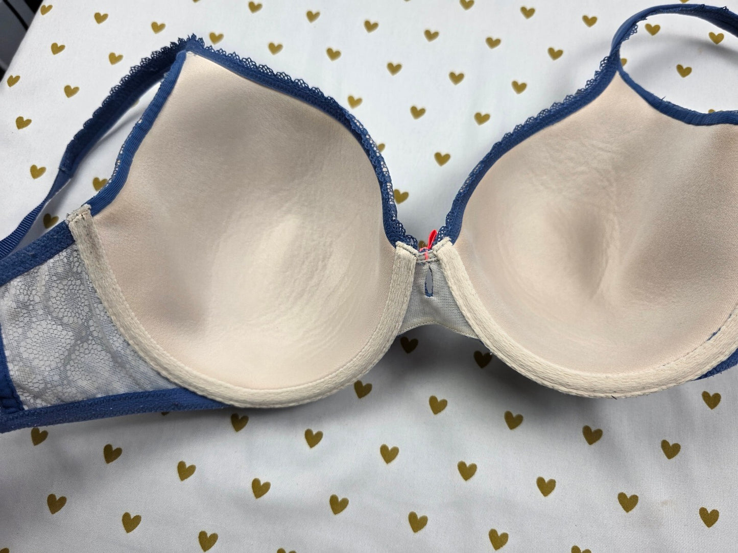 Victorias Secret Blue Lined Perfect Coverage Bra 38C