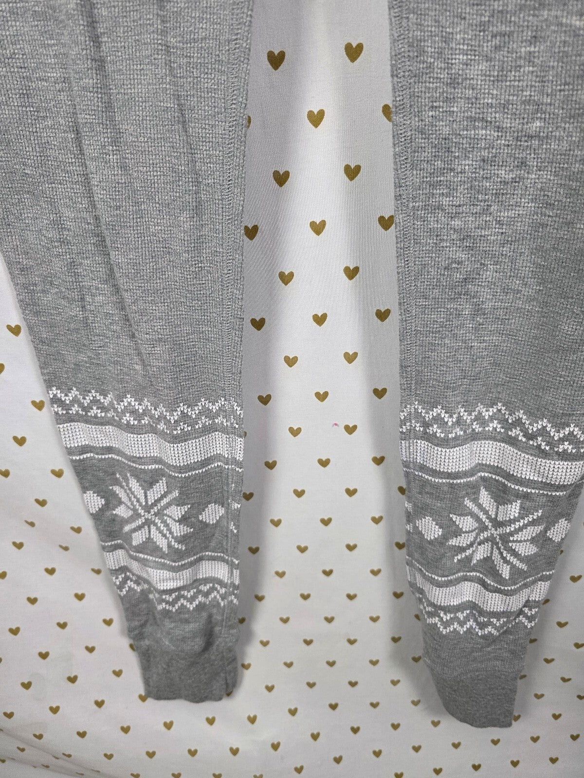 Victoria's Secret PINK Long Jane Thermal M Fair Isle Drop Seat Pajamas