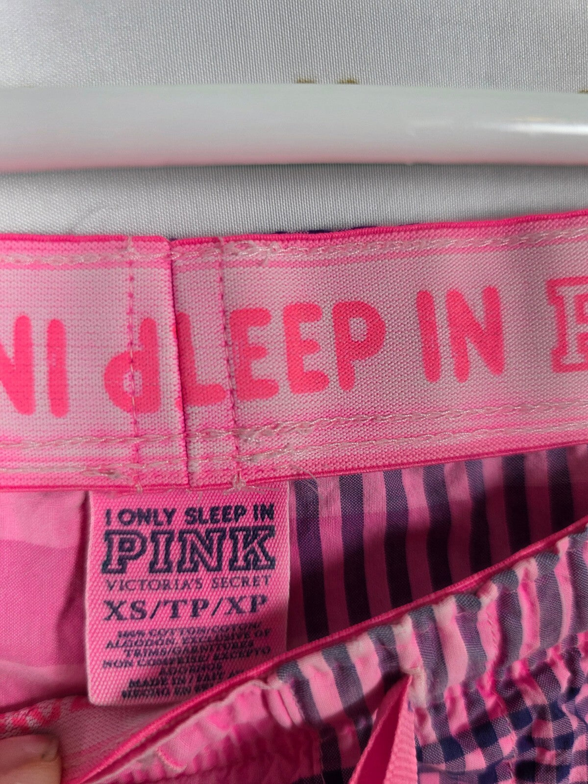 Victorias Secret  VINTAGE PINK PLAID STAY THE NIGHT Pants Pajama PJ Bottoms XS