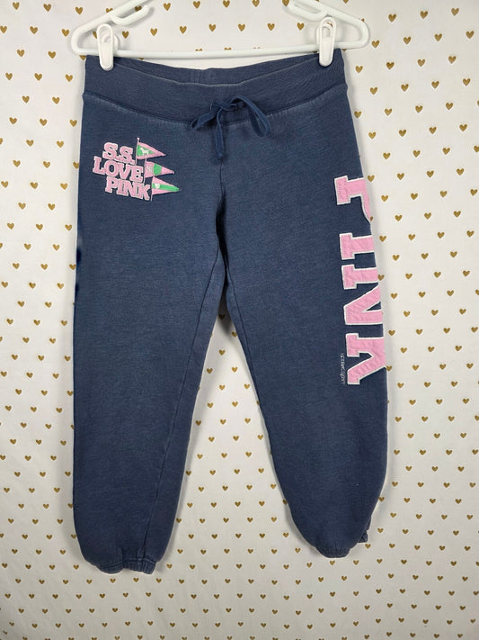 Victorias Secret PINK Vintage Tapered Sweats Sweatpants XS Blue SS LOVE