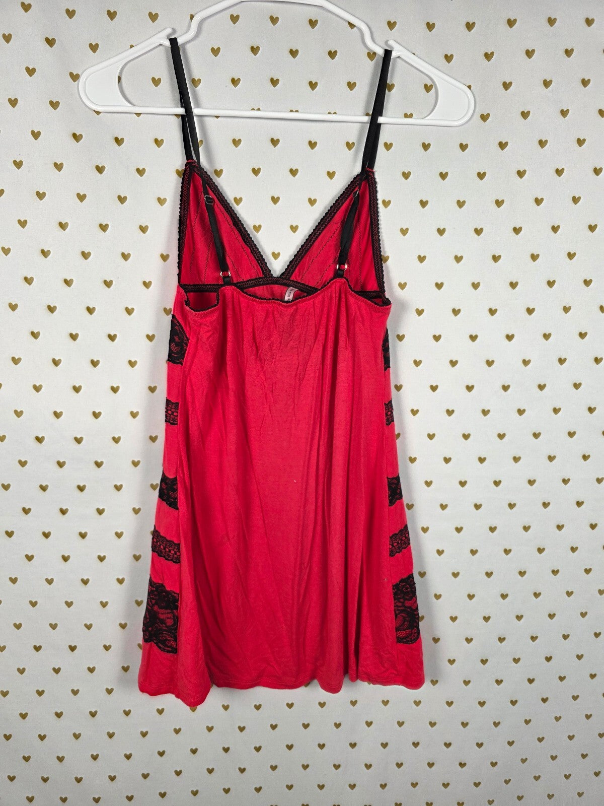 Victoria's Secret Sexy Little Things Pink Black Lace Chemise Babydoll Slip