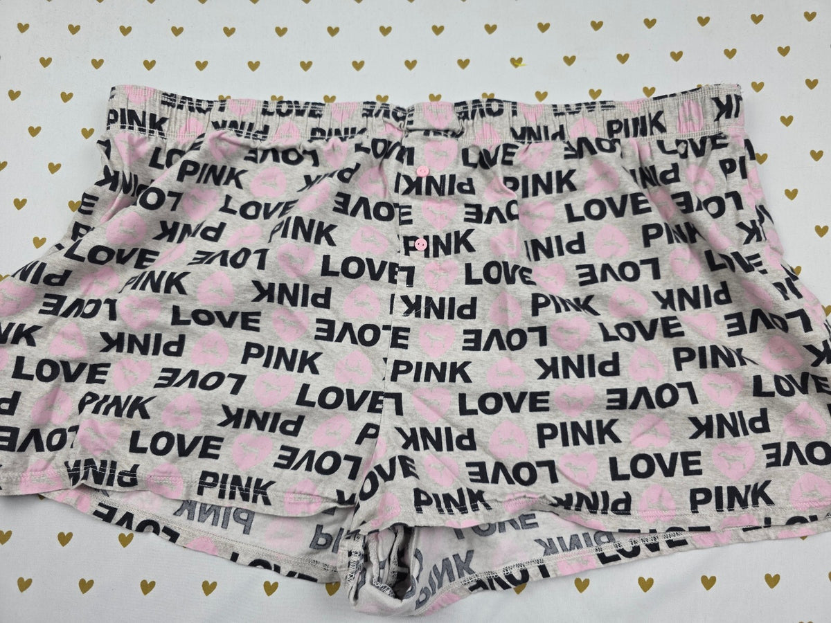 Victorias Secret PINK Love 2XL XXL Sleep Shorts Boxers Pajama Bottoms