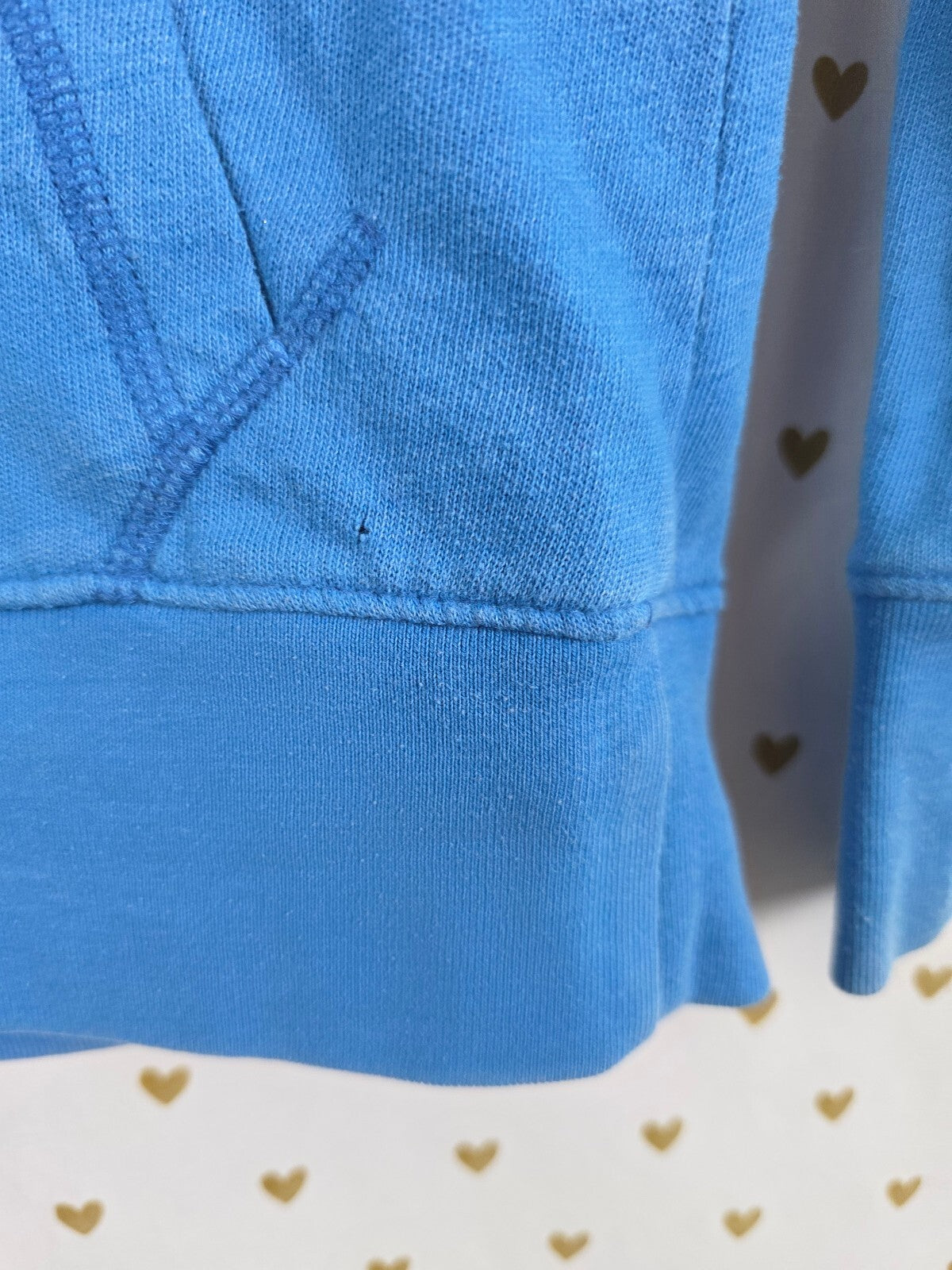 Victorias Secret Pink Vintage Blue Embroidered Hoodie Sweater Y2k XS '11