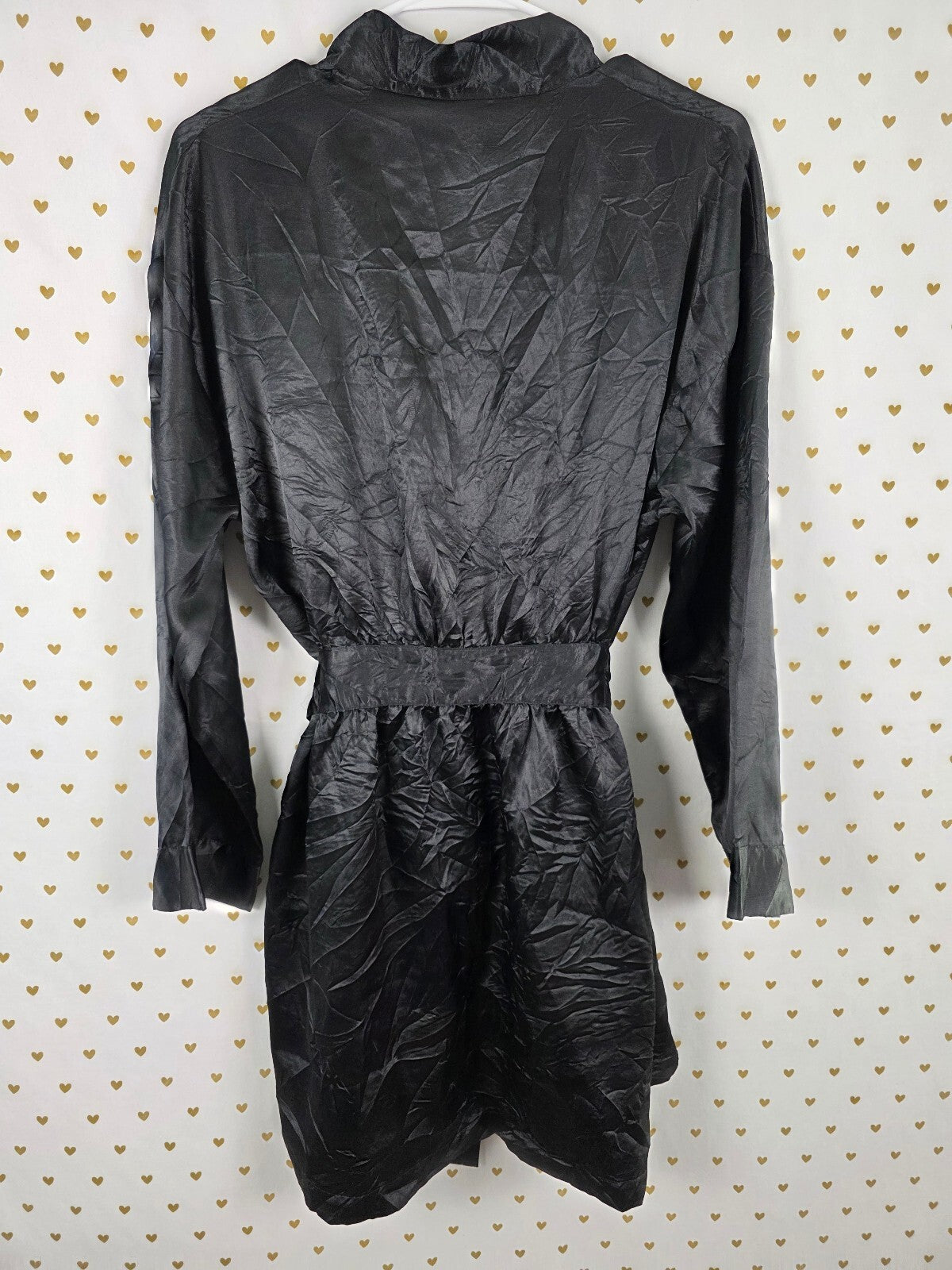 Victorias Secret Black Lounge Kimono Satin Silky Robe One Size Fits all
