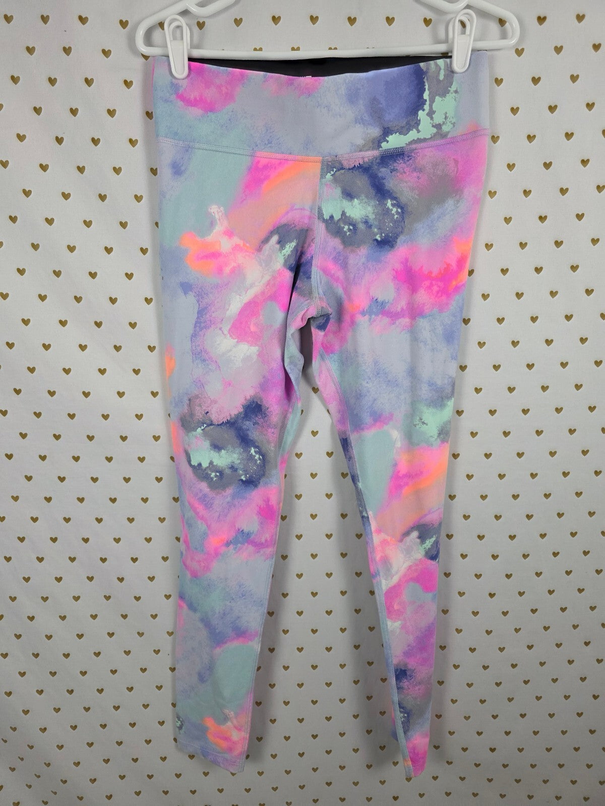 S PINK Watercolor Ultimate Leggings Hoodie Set M Rare Pastel Marble HTF