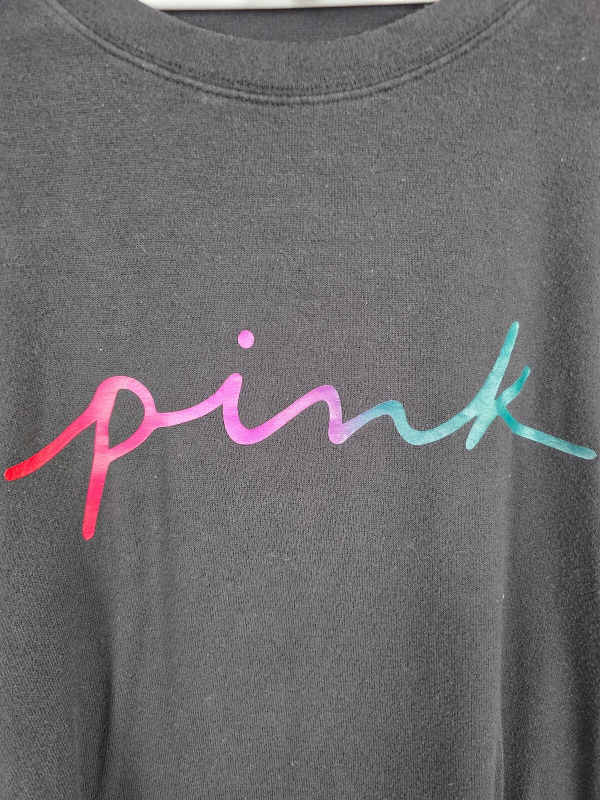 Victorias Secret PINK Gradient Logo Stretch Long sleeve Knit Shirt XL