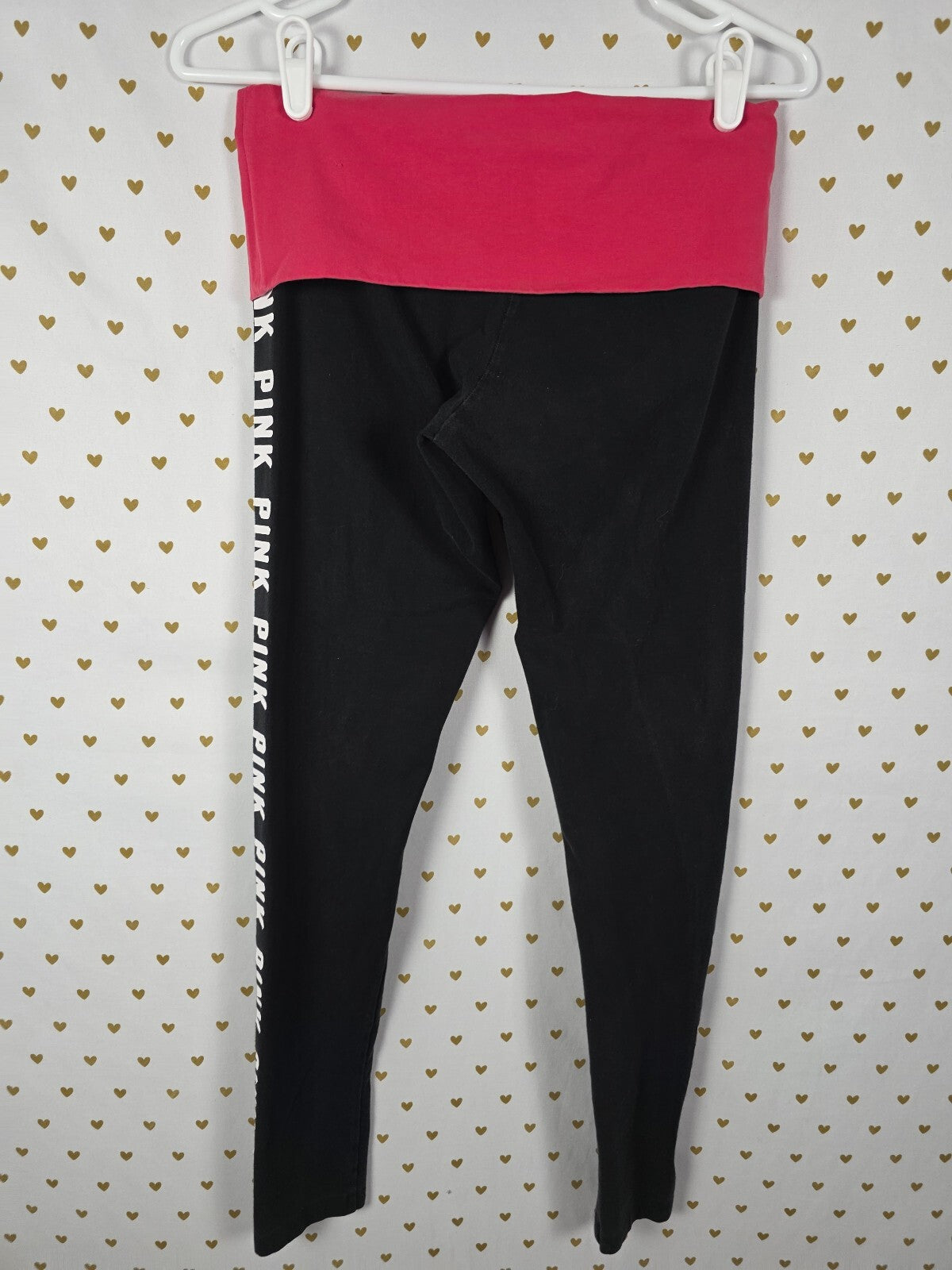 Victorias Secret PINK Red Vintage FOLDOVER Yoga Pants Skinny Ankle SMALL