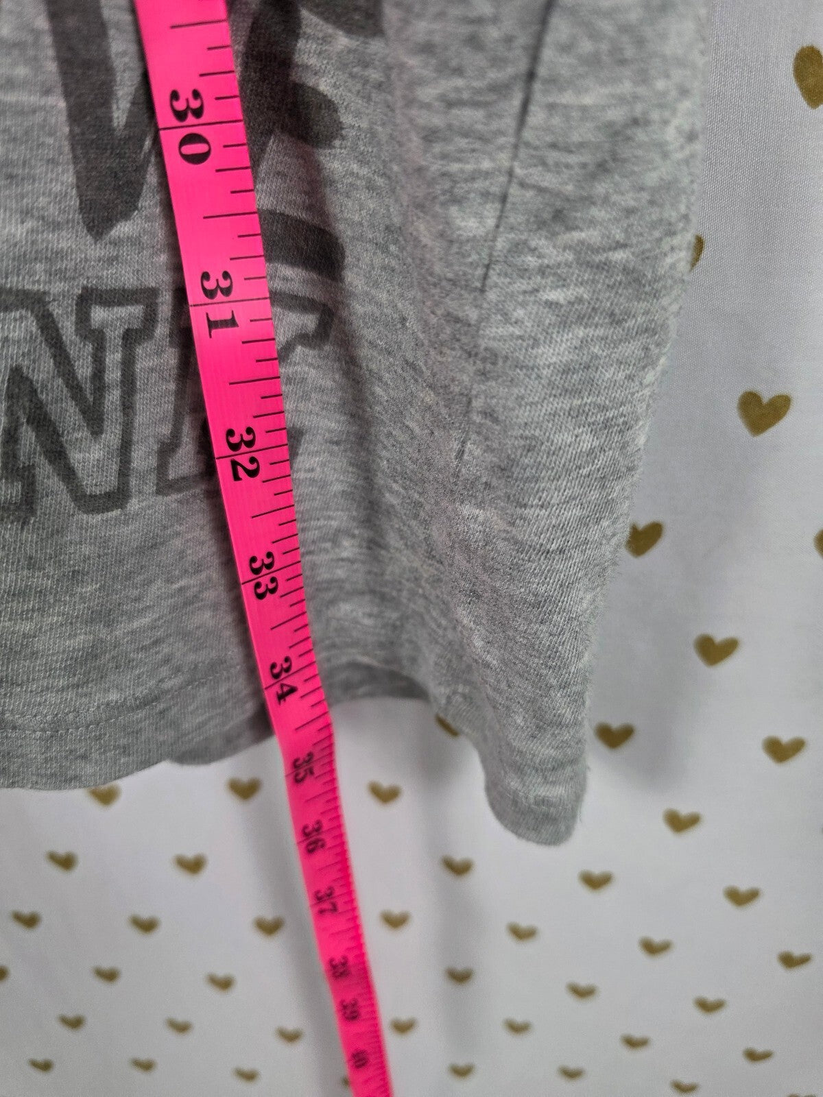 PINK Victoria's Secret Gray V-Neck Jersey T-Shirt Dress Love Pink Logo Large