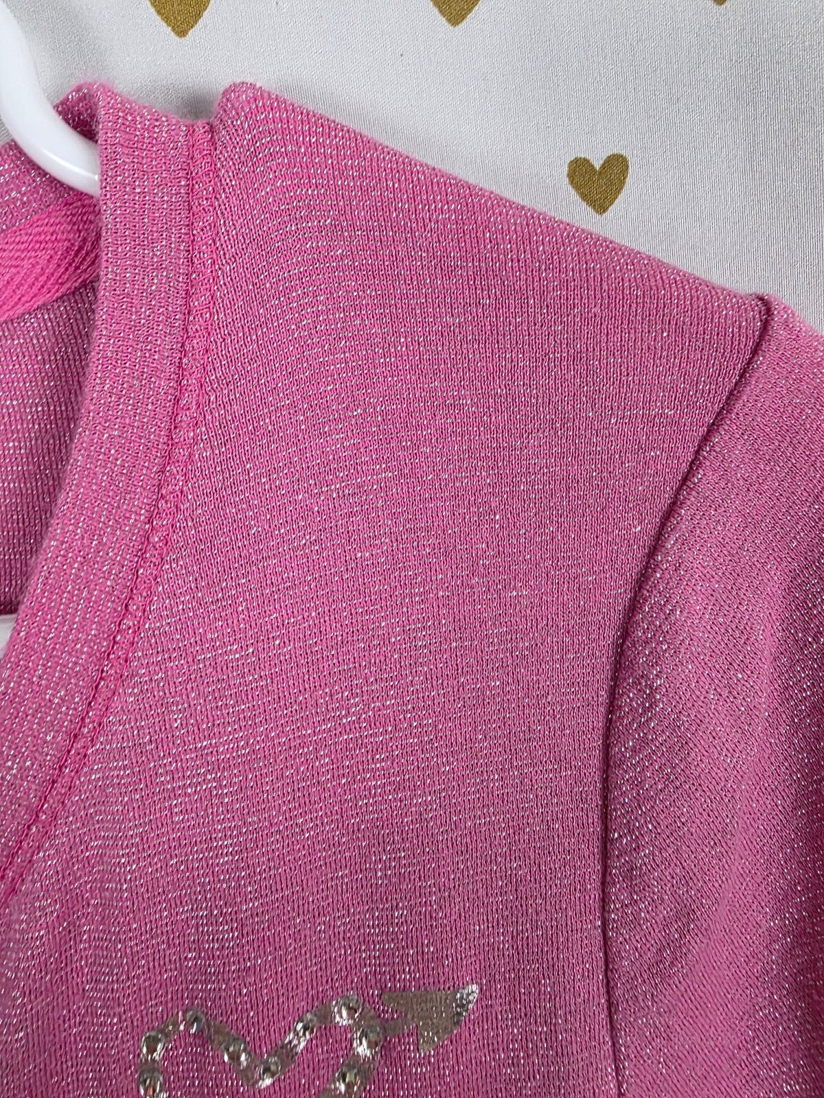 Victorias Secret PINK Vintage long Sleeve Shimmer Logo Henley Y2k Bling