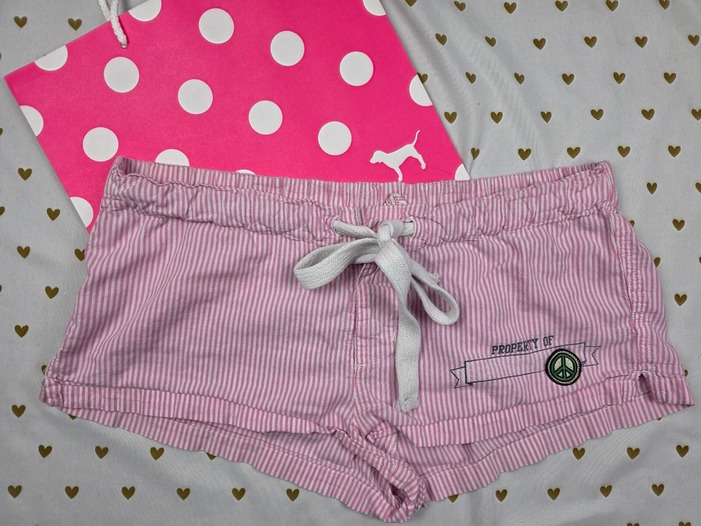 Victorias Secret PINK Vintage Logo Butt UNIVERSITY Sleep Shorts Boxers Pajama XS