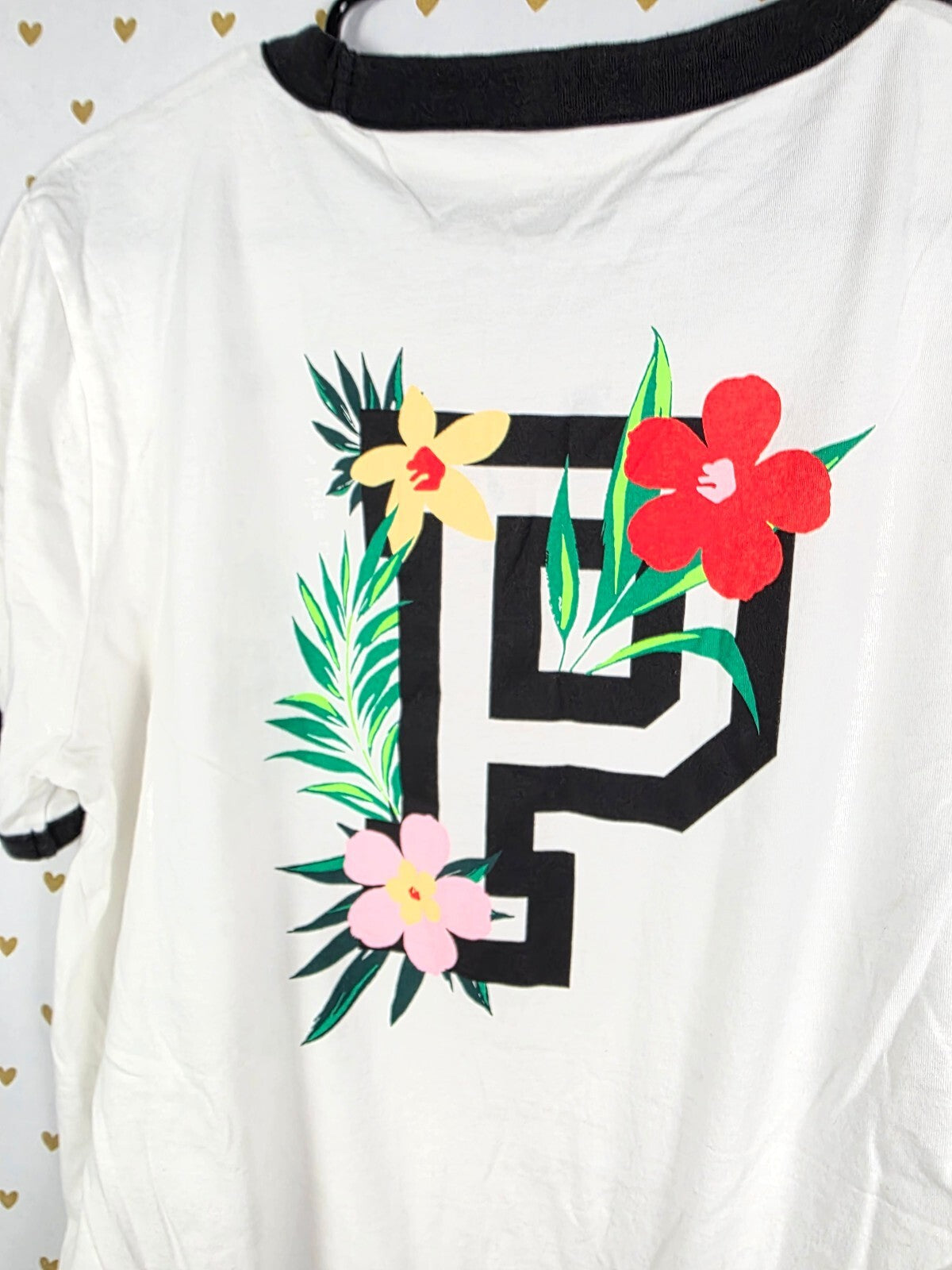 Victorias Secret PINK Vintage Hawaiian Hibiscus Set LARGE Sweats Tee shirt