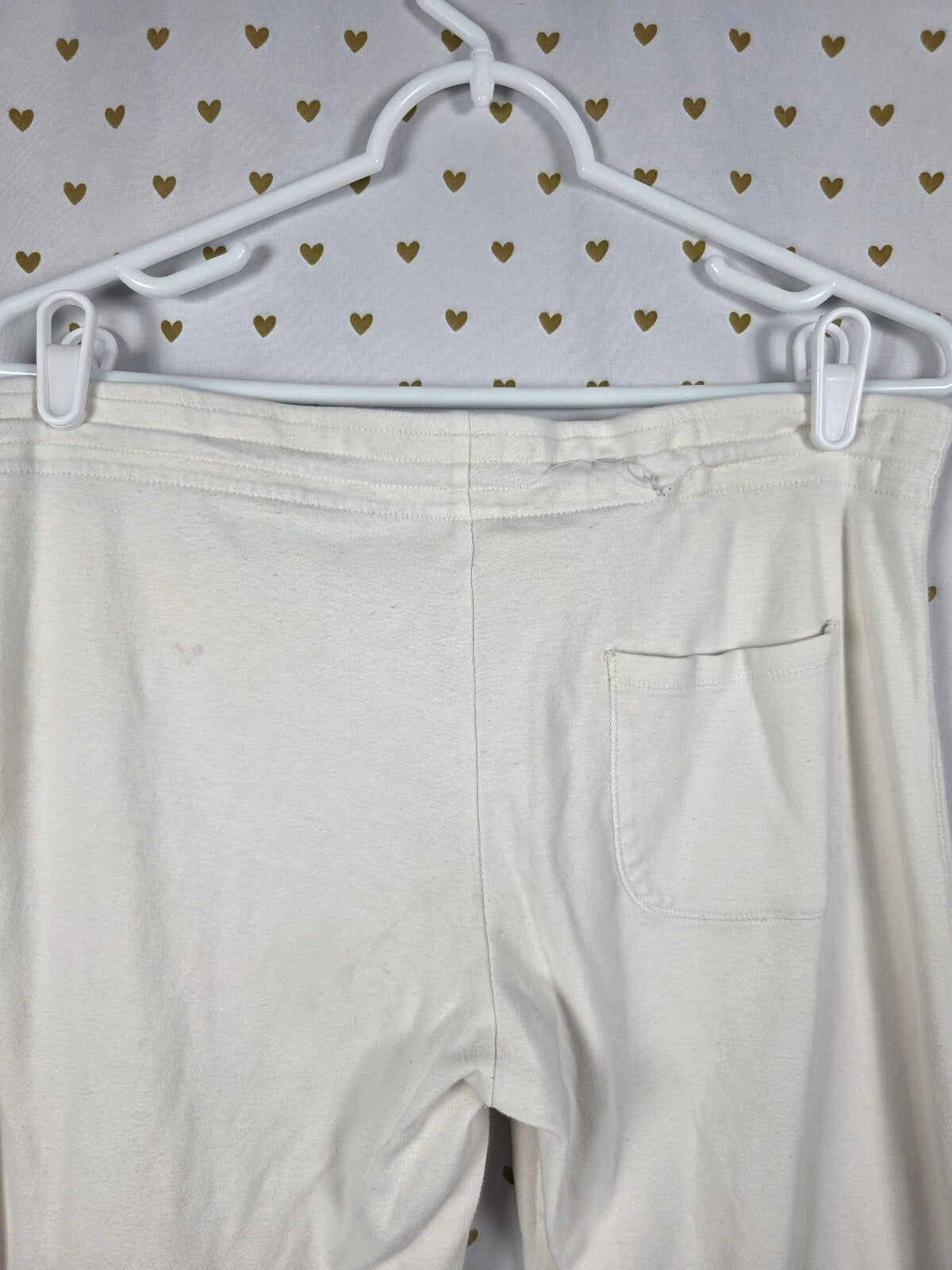 Victorias Secret PINK Vintage Soft UNIVERSITY Sweats Flare White Cotton SMALL