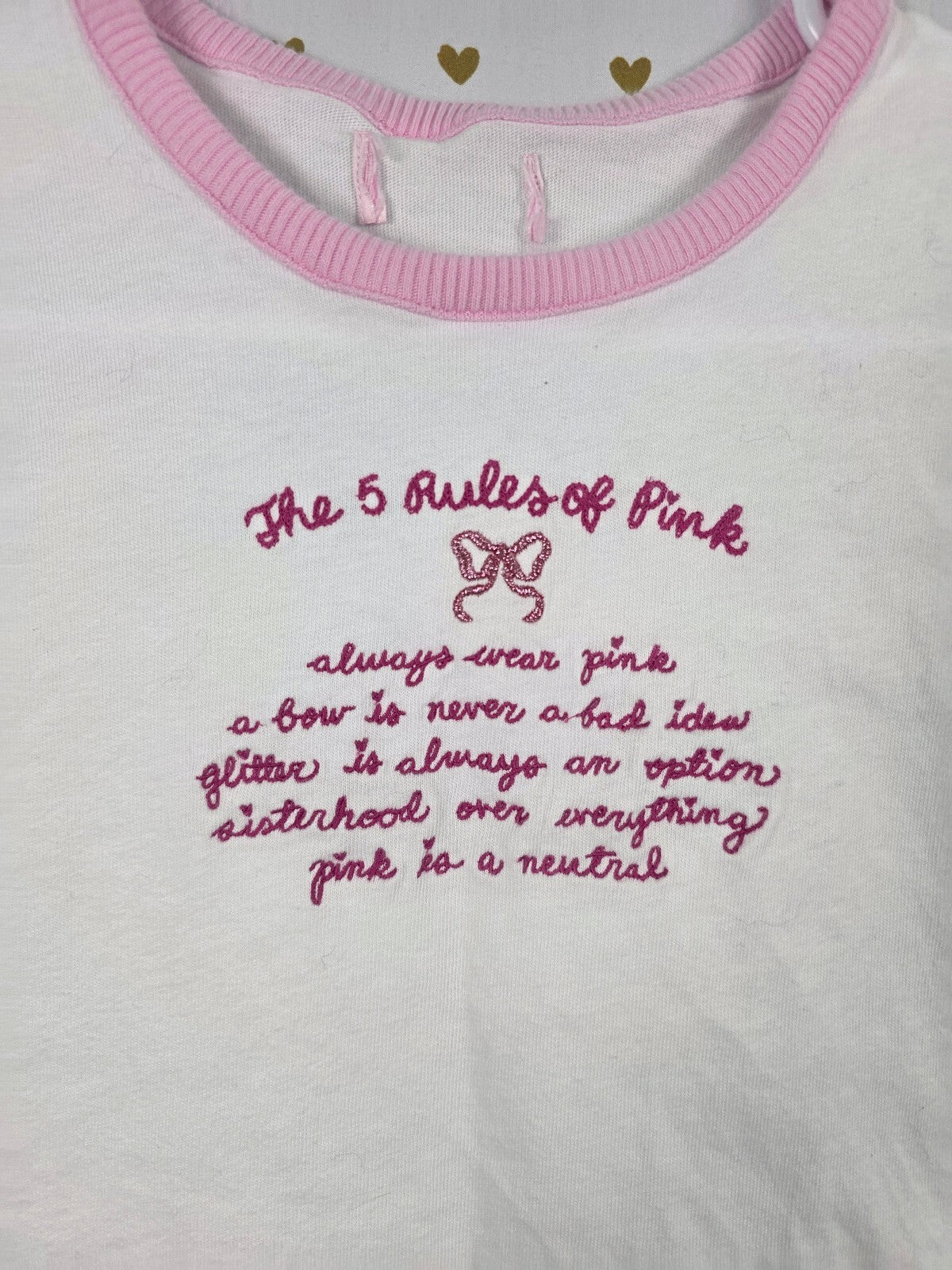 Victorias Secret PINK Loveshackfancy Rules of Pink Baby Tee shirt Small