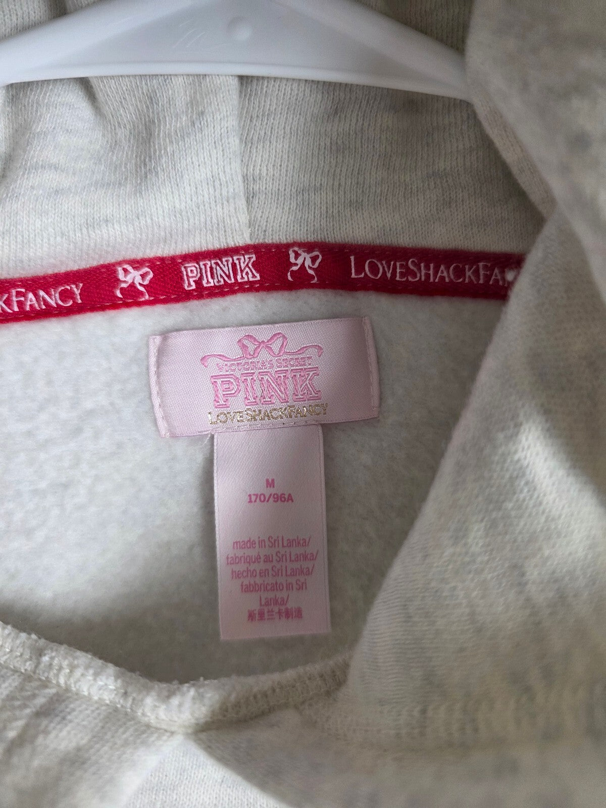 Victoria's Secret PINK x LoveShackFancy Dog Hoodie Jogger Set M Plaid BLING