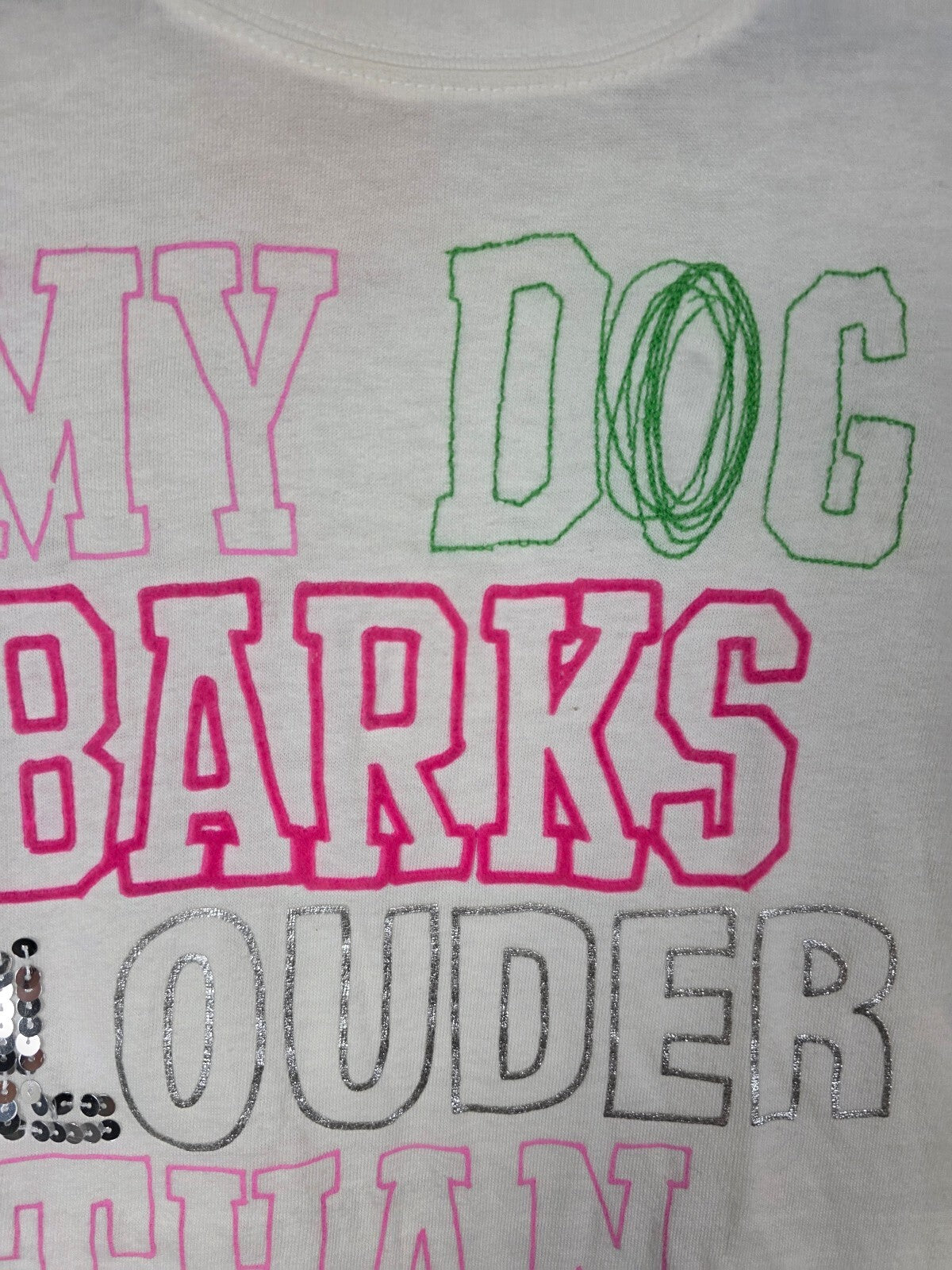 Vintage Victoria's Secret PINK My Dog Barks Louder Than Your Dog Tee Small NWOT
