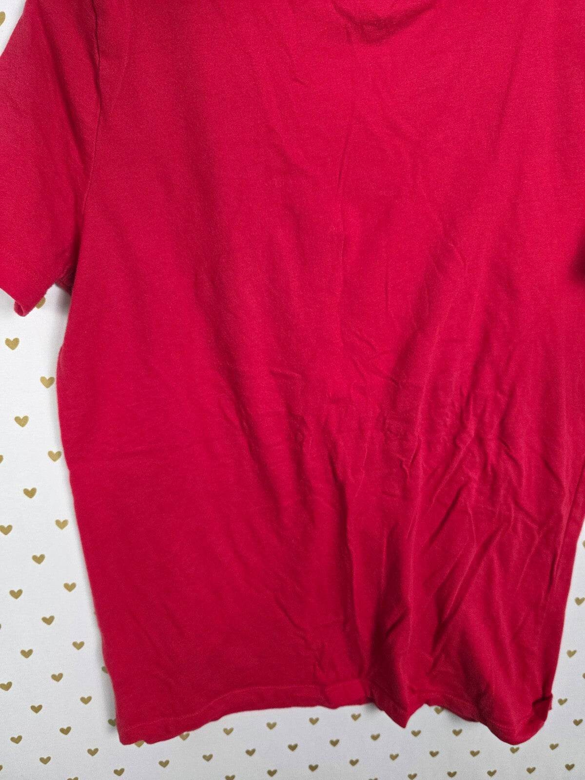 Victorias Secret PINK Red Studded BLING Dog Logo Tee Shirt MEDIUM