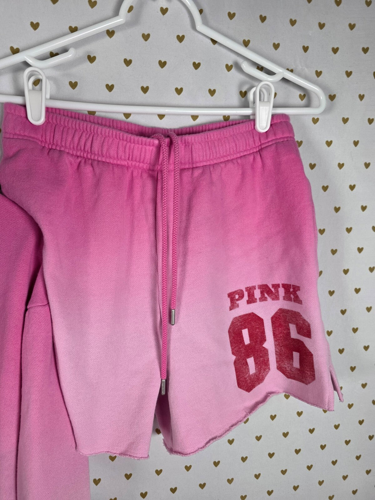 Victorias Secret Pink Logo Gradient Sweater Shorts SET outfit XS