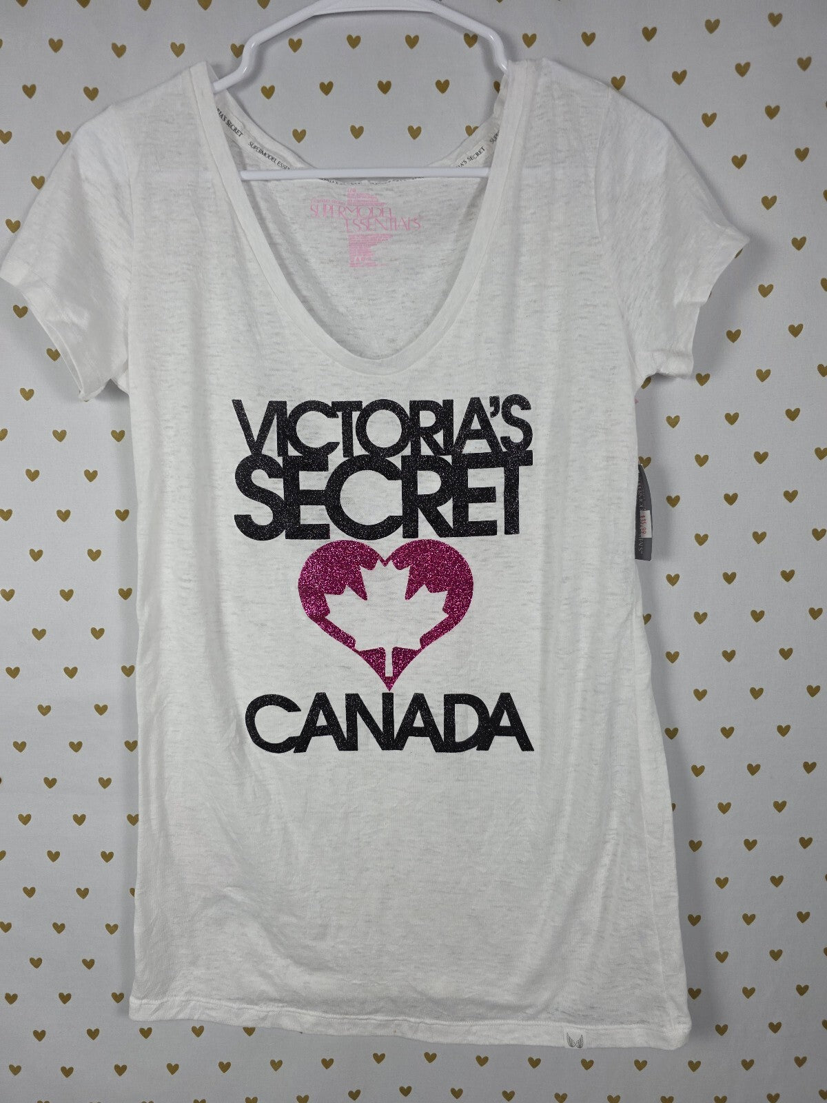 Victoria's Secret Supermodel Essentials Canada Graphic Tee White NWT Large