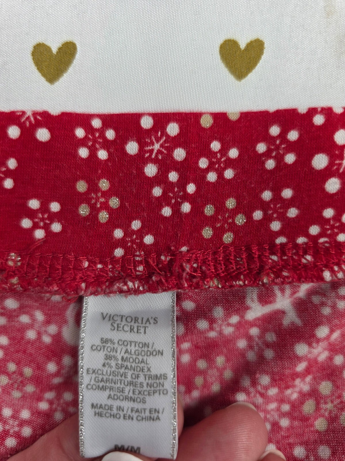 Victorias Secret Red Cotton Polka Dot Medium Sleep Pants Pajama PJ Bottoms