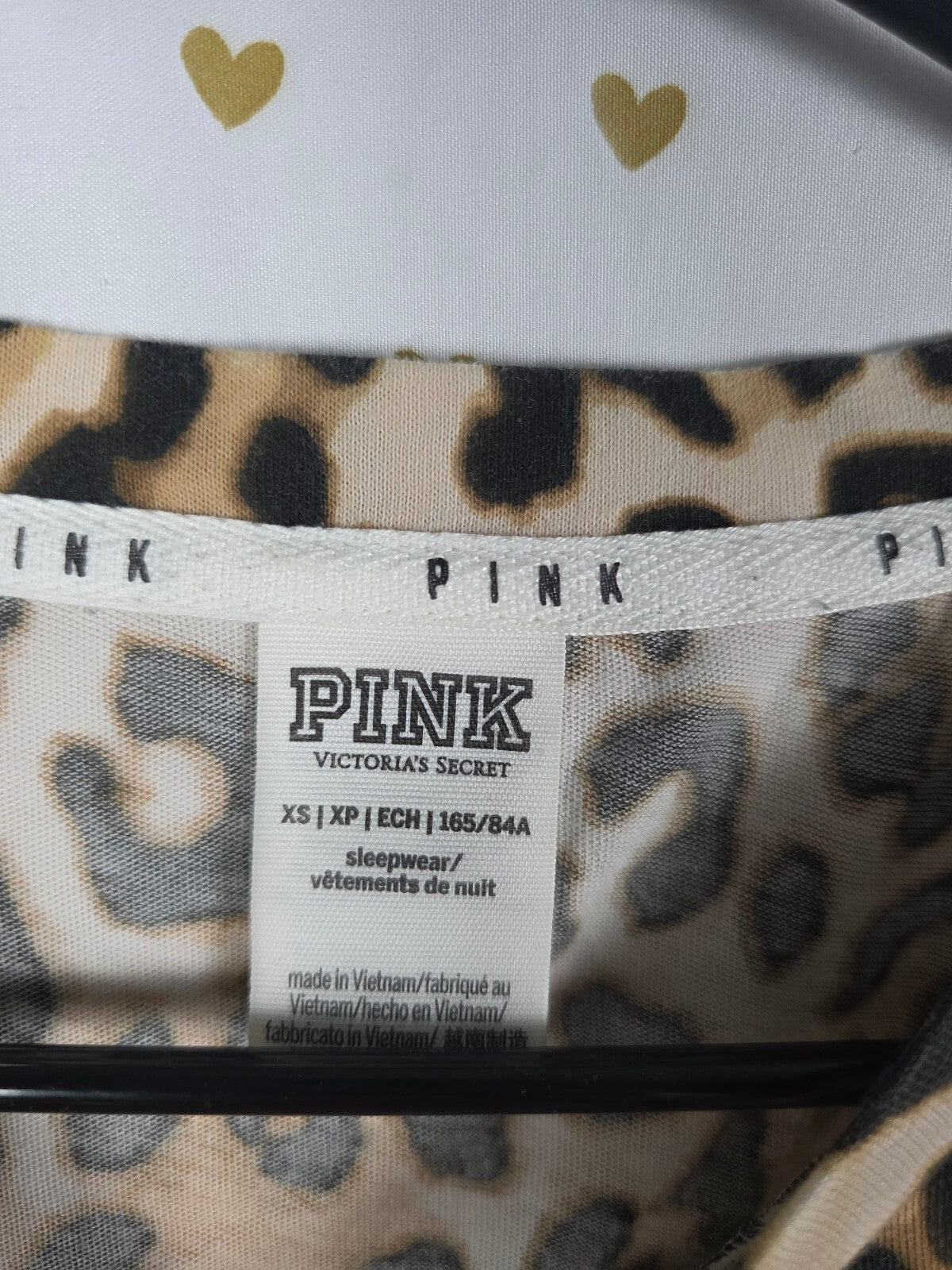 Victorias Secret PINK Leopard Cheetah SET Tee shirt Yoga Pants XS SM