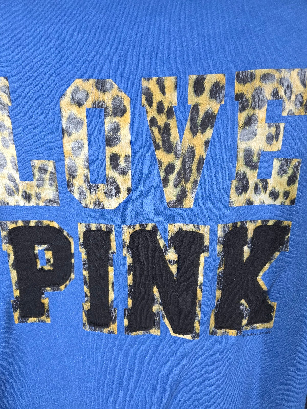Victorias Secret Pink Leopard Cheetah Vintage Logo full zip Hoodie Jacket Large