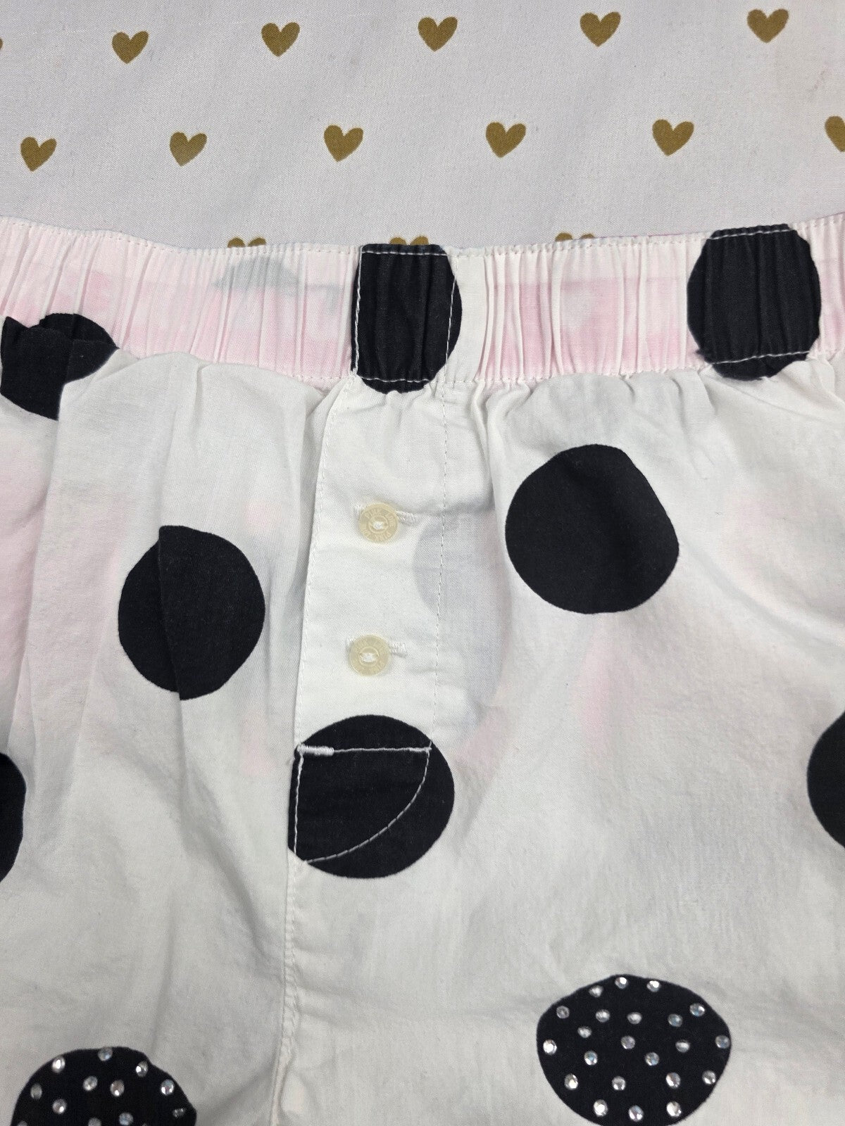 Victorias Secret PINK Polka Dot Bling XS Sleep Shorts Boxers Pajama Bottoms