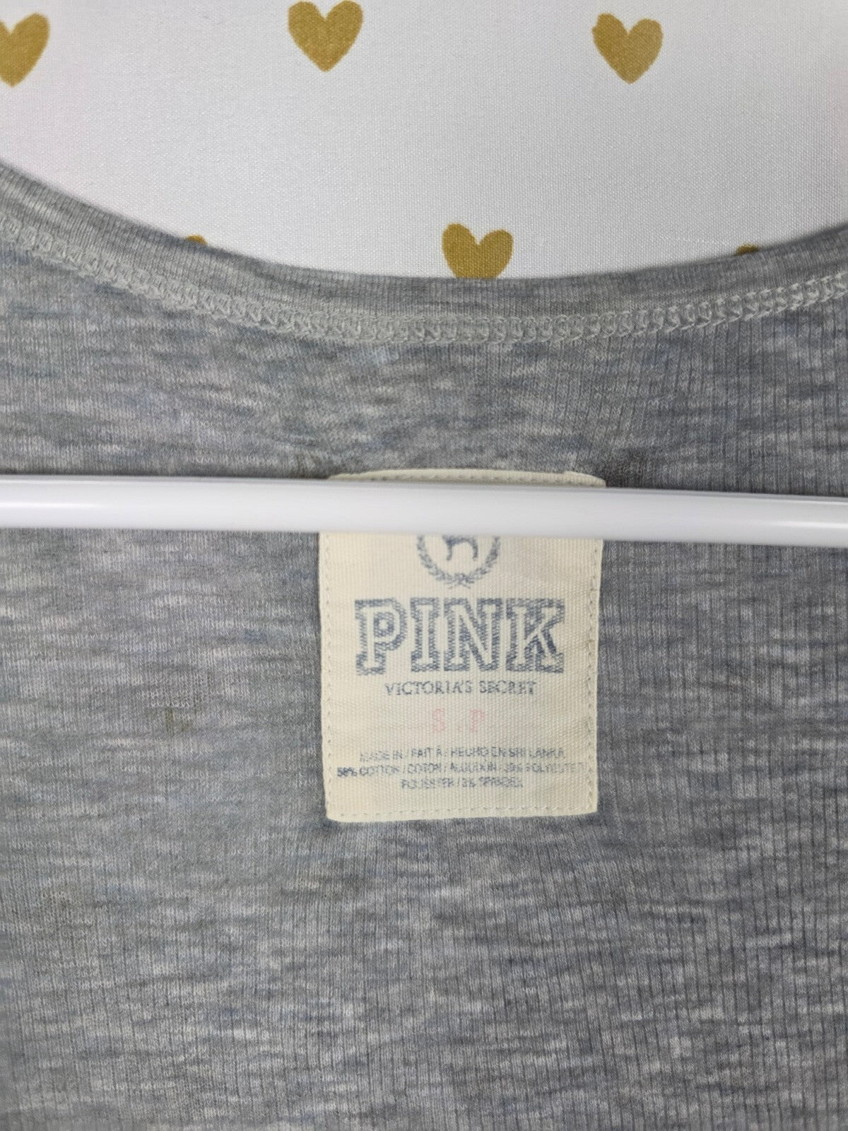 Victorias Secret PINK Vintage Grey Ribbed Tank Top Y2k Small