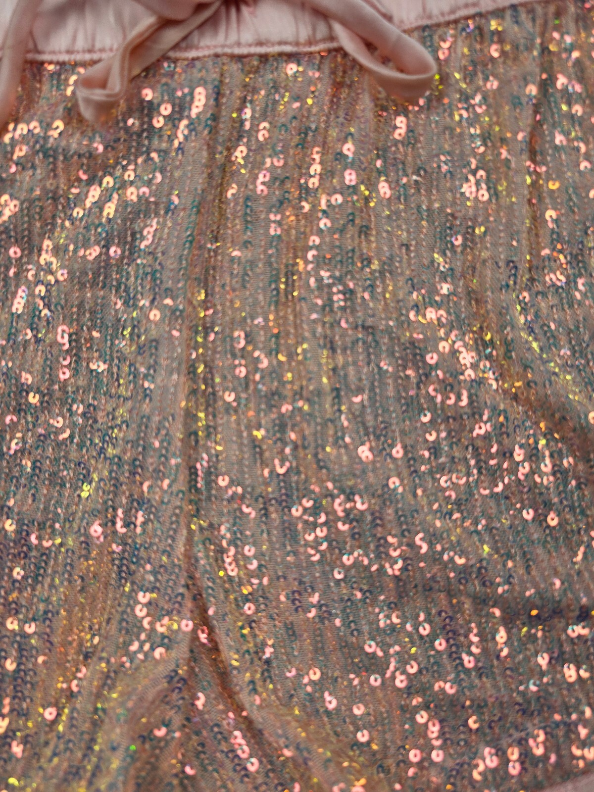 Victoria's Secret Sequin Sleep Shorts Pink Iridescent Glam Lounge L Large NWT