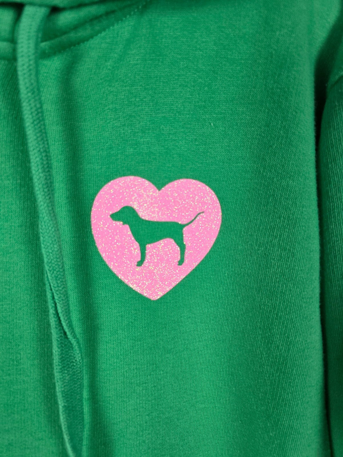 Victorias Secret Pink Green Campus Originals Glitter Full Zip Hoodie Jacket XL